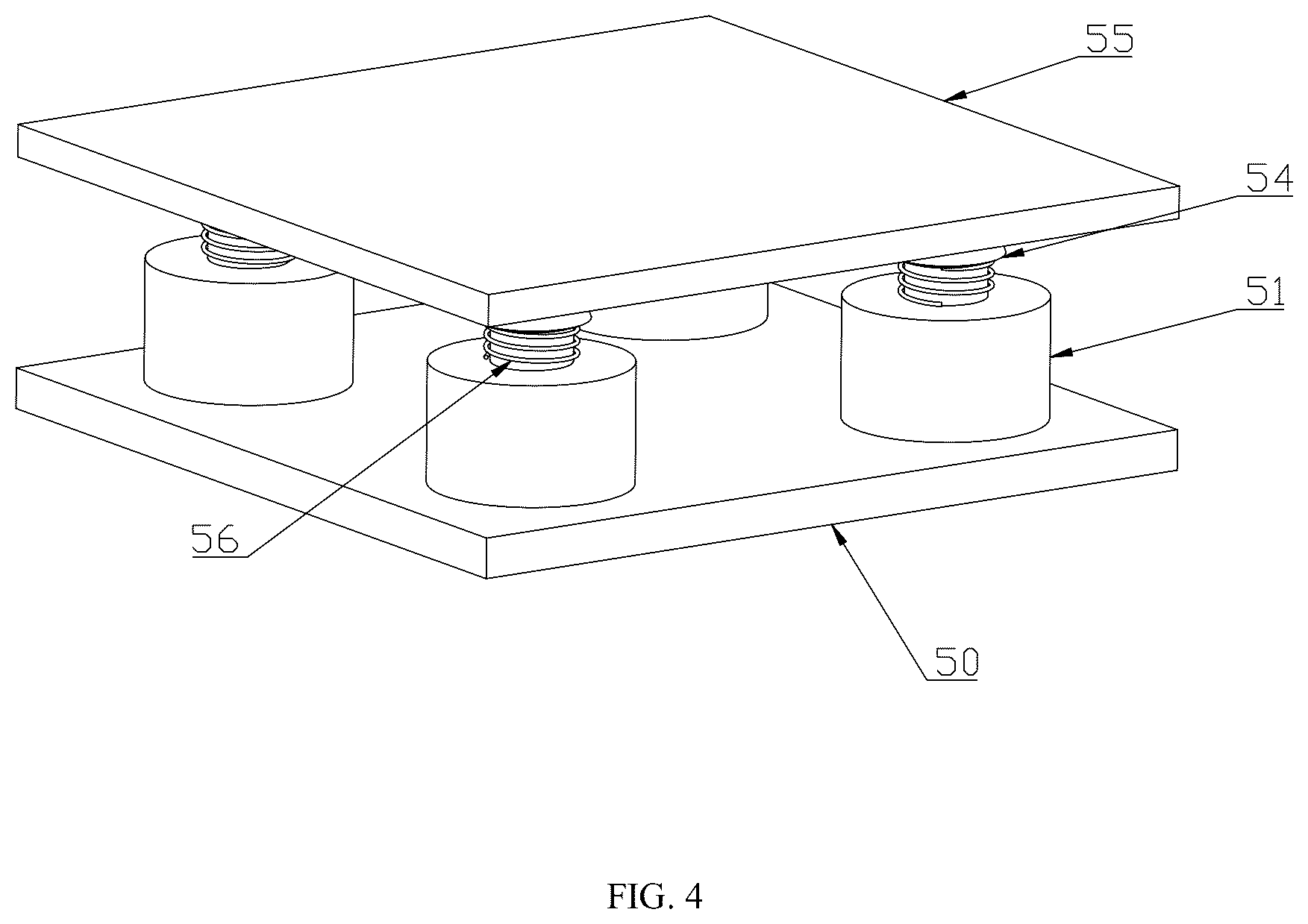 Patent US12098749 Figure 4 – Large-stroke air flotation type nano-positioning platform