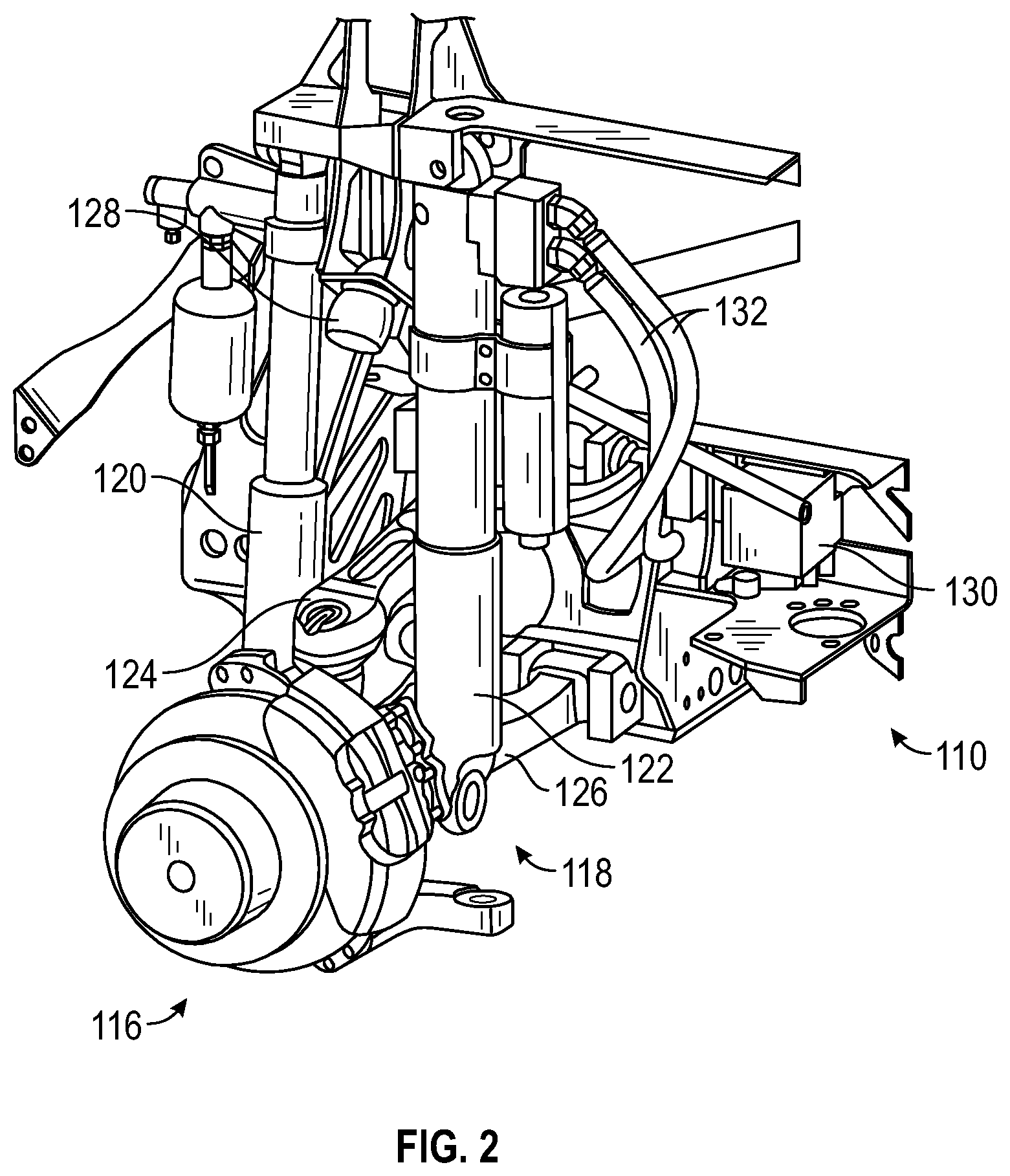 Patent US12098757 Figure 2 – Limiting system for a vehicle suspension component