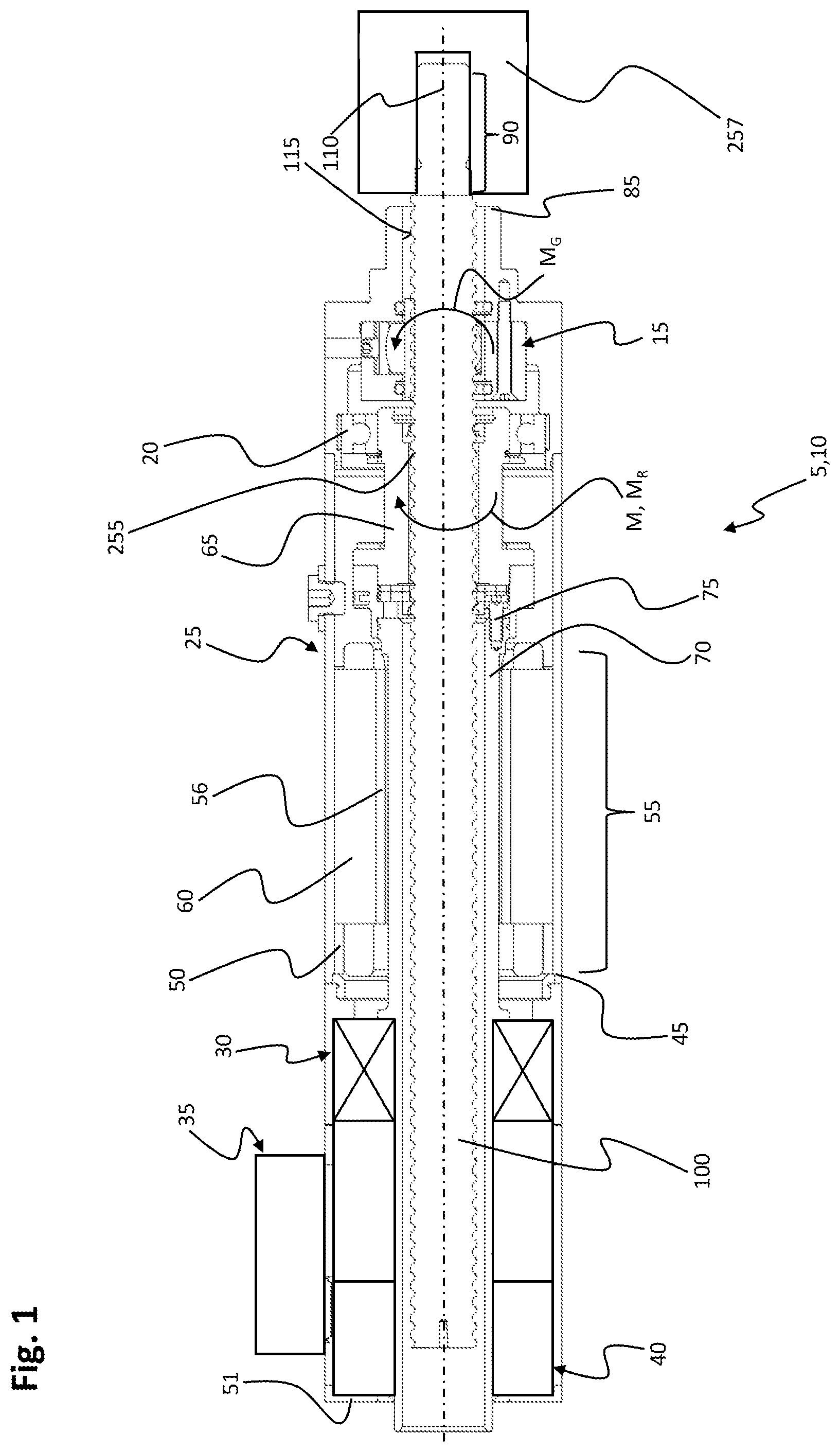 Patent US12098759 Figure 1 – Linear system for a manufacturing plant and method of assembling such a linear system