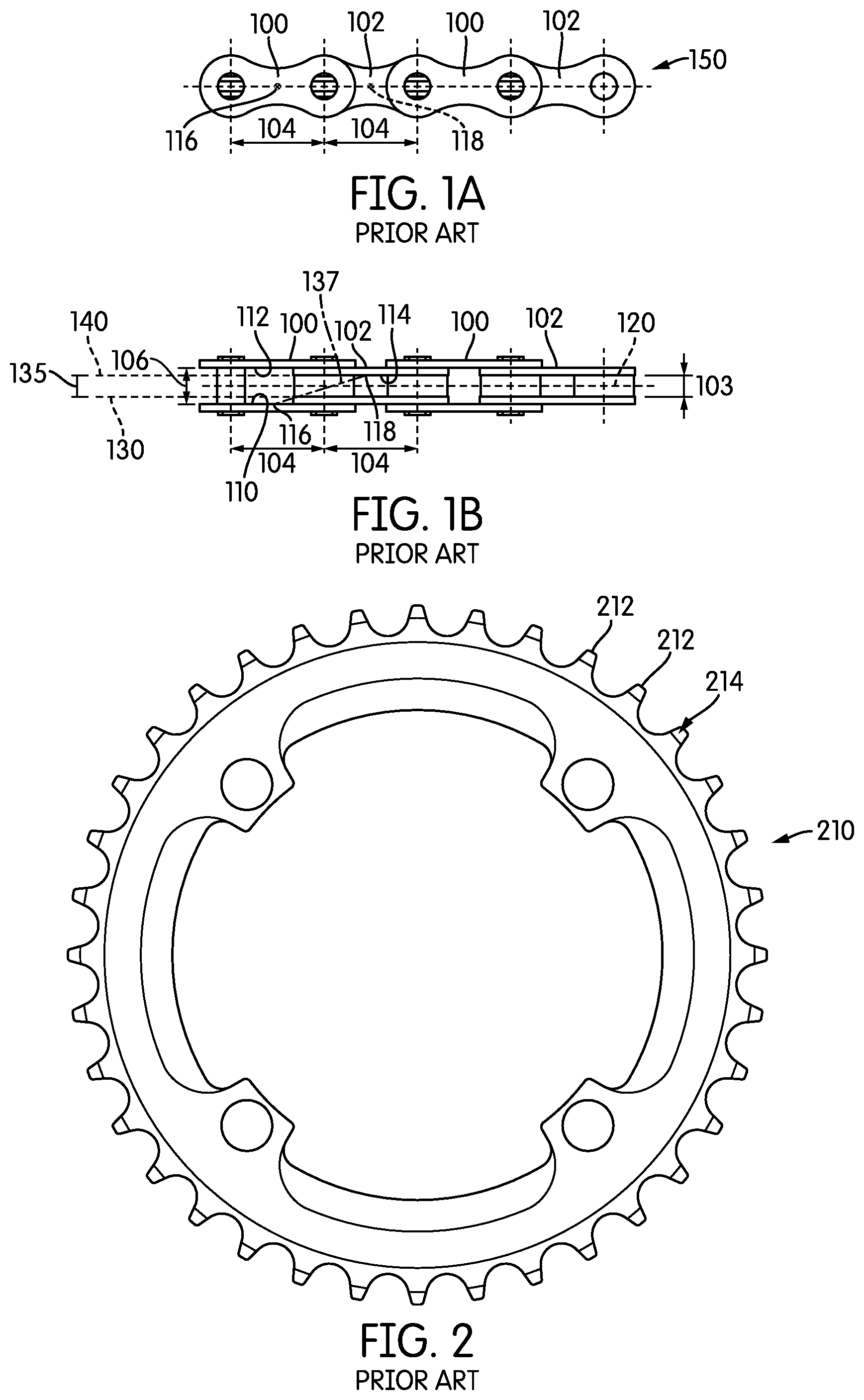 Patent US12098761 Figure 1 – Chain ring with teeth oppositely laterally engaging a drive chain