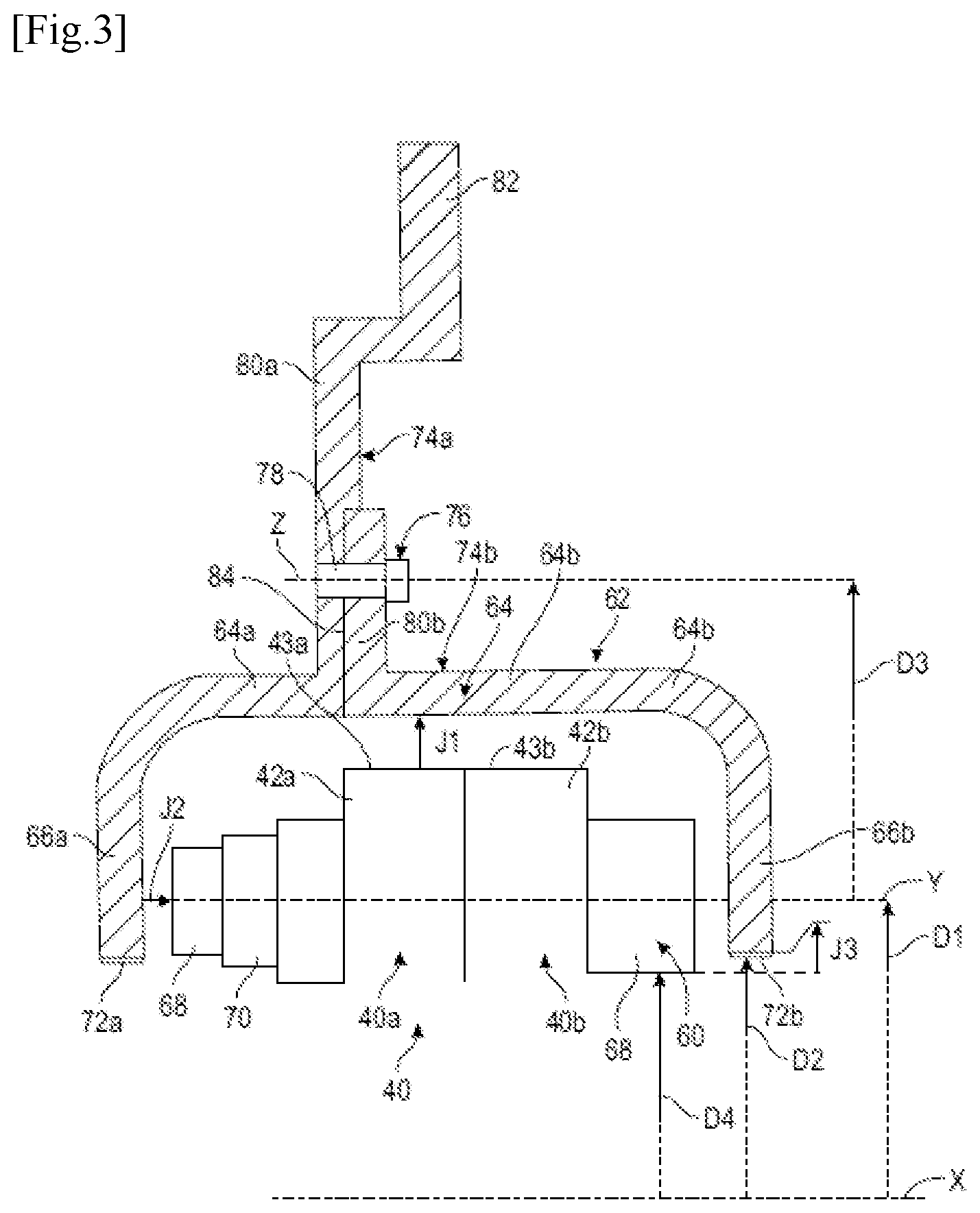 Patent US12098765 Figure 2 – Power transmission system comprising an improved oil recovery channel