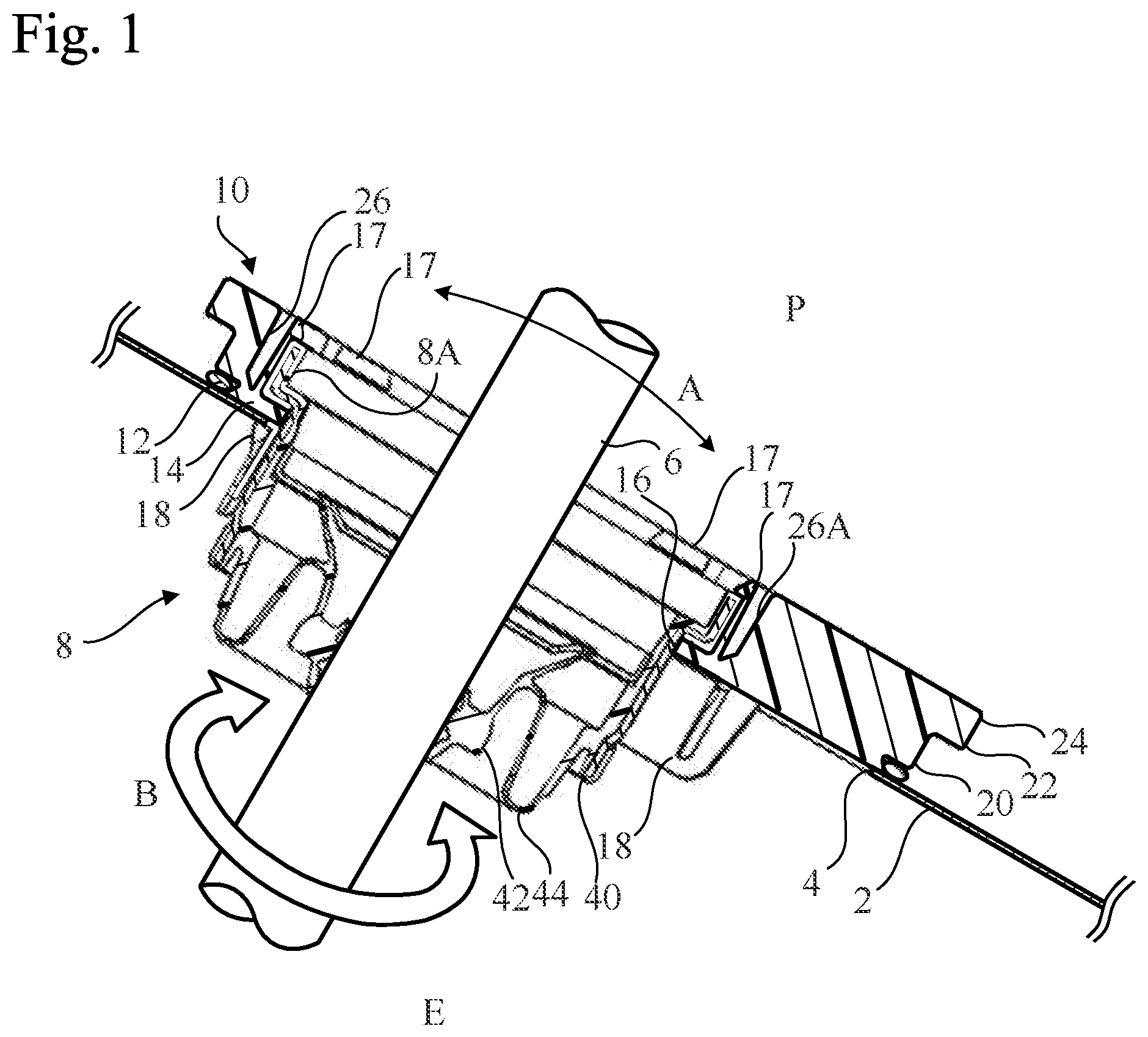 Patent US12098771 Figure 1 – Coupling device and sealing device