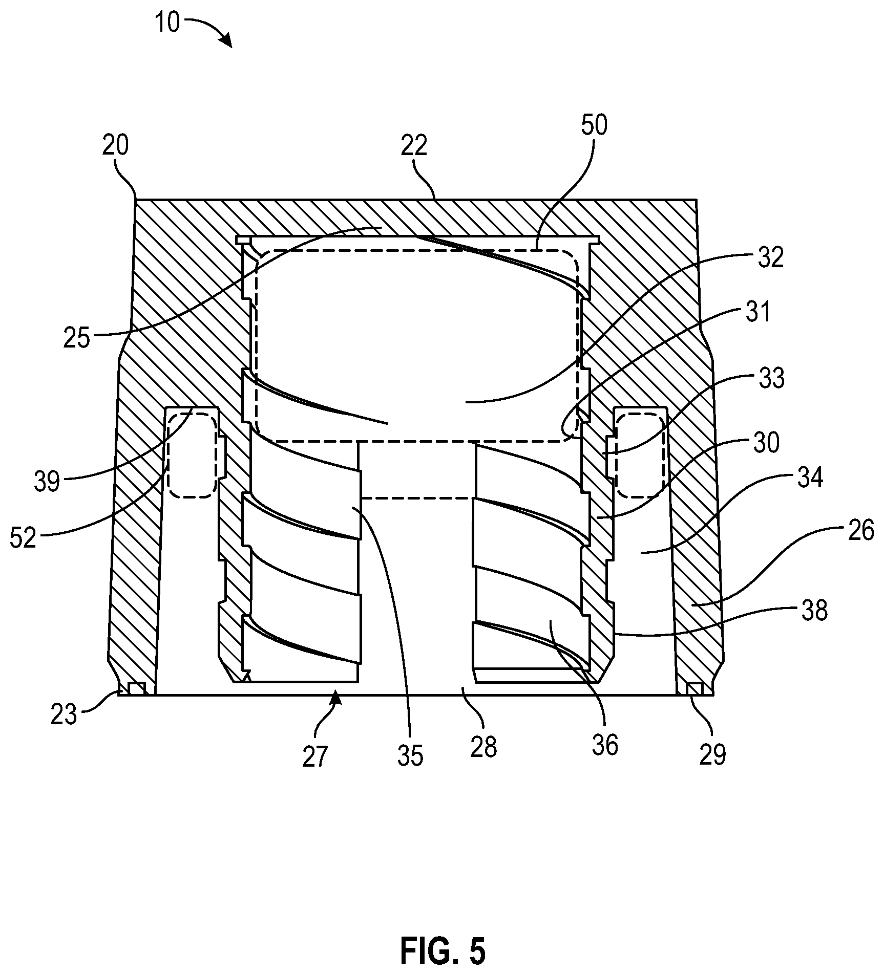 Patent US12098785 Figure 7 – Universal connector or cap for male and female threaded fittings