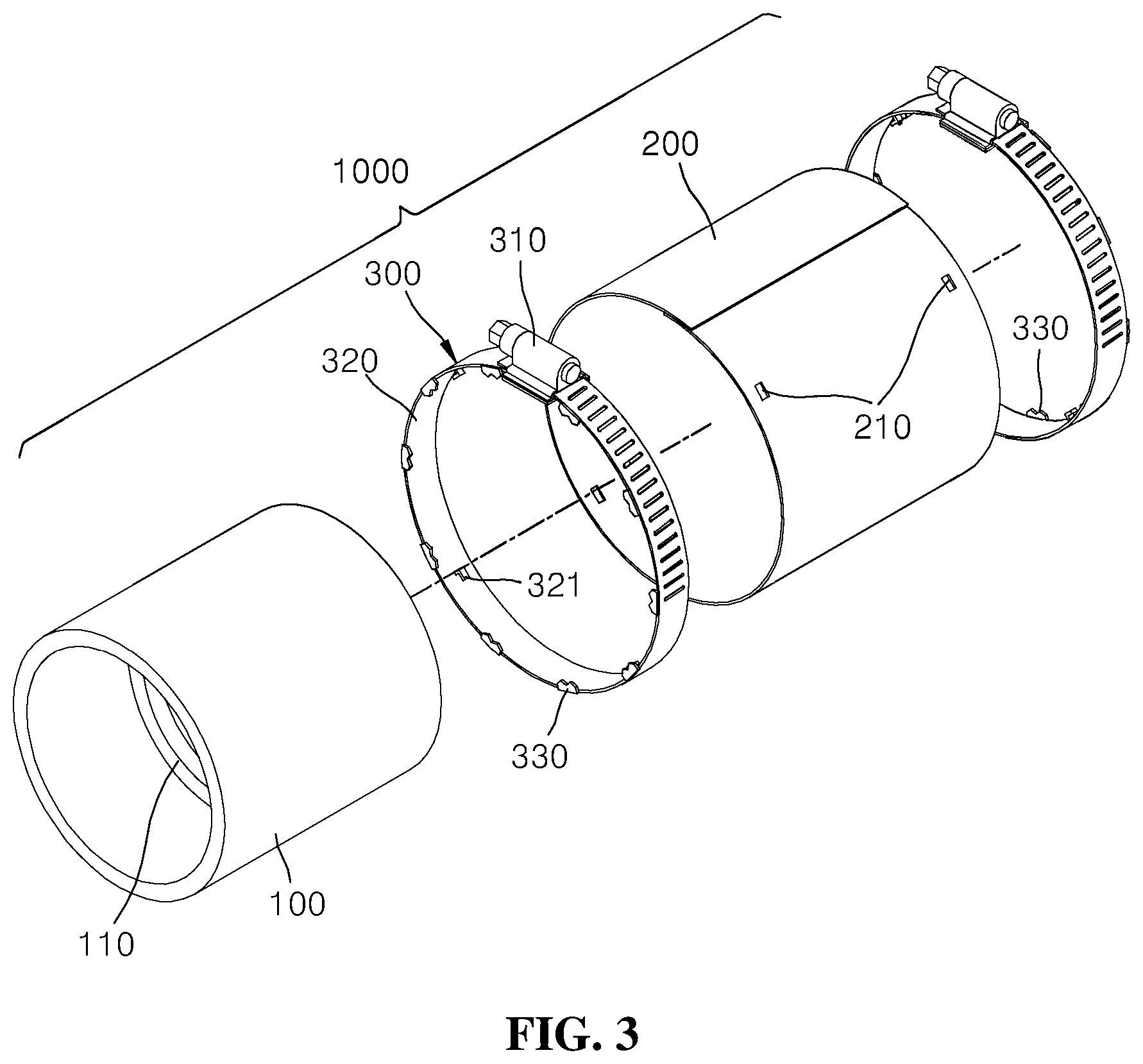 Patent US12098787 Figure 3 – Pipe binding band and pipe binding mechanism comprising same