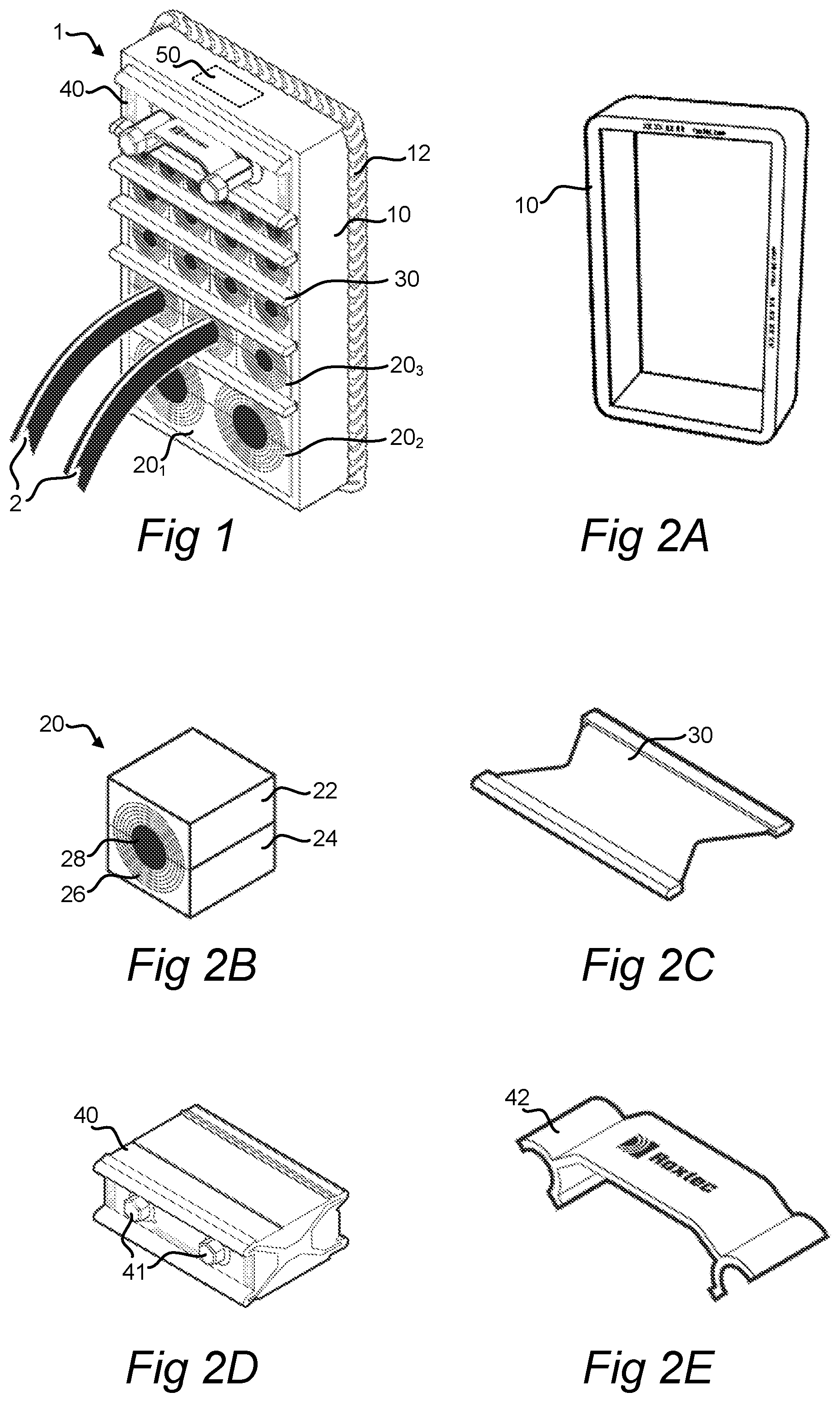 Patent US12098795 Figure 1 – Monitoring system for cable, pipe or wire transits, and a transit guard unit for use therein