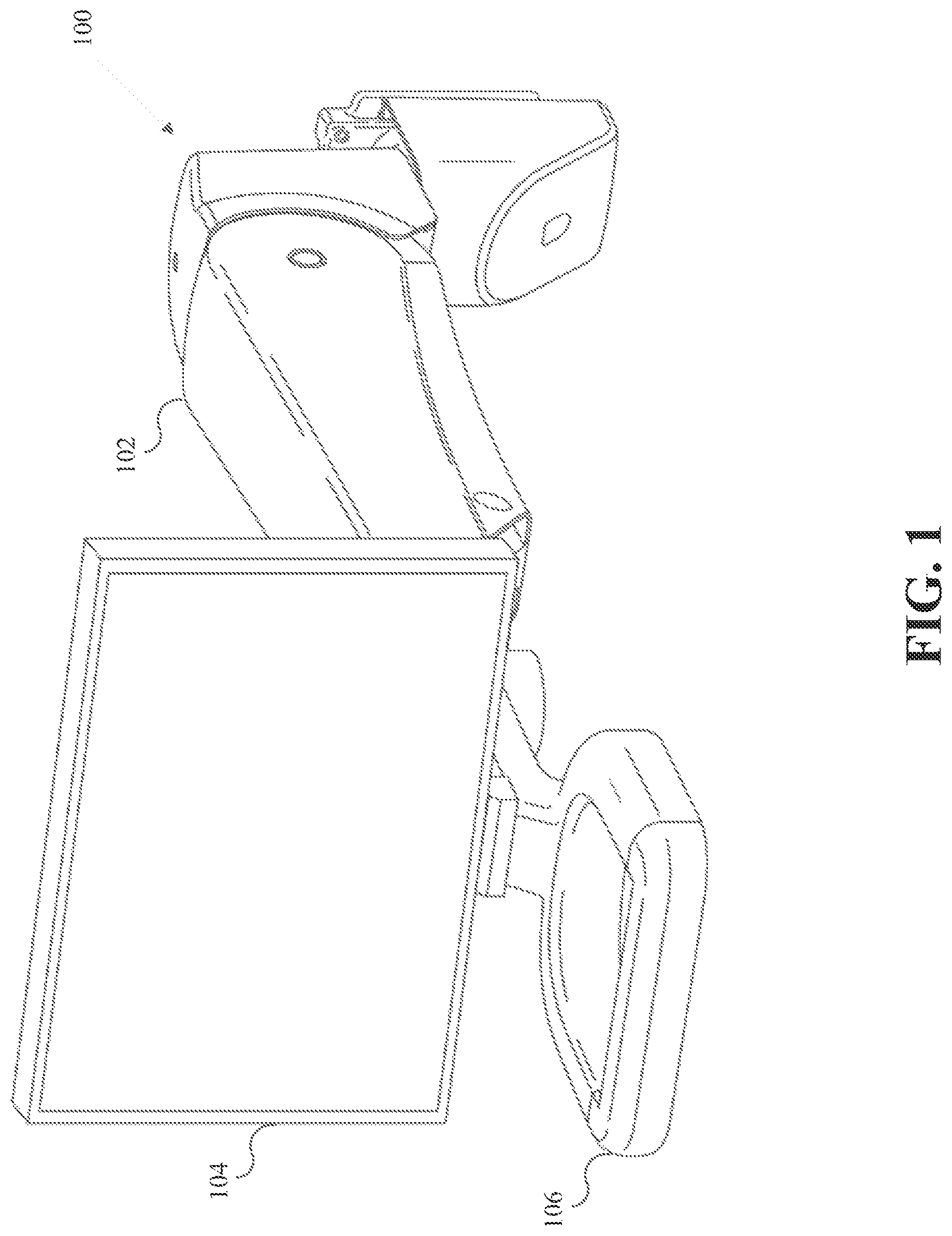 Patent US12098801 Figure 1 – Locking release mechanism for an articulated support arm