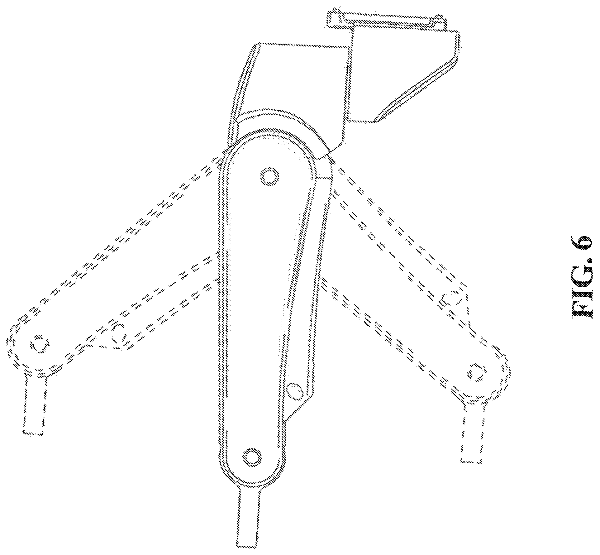 Patent US12098801 Figure 6 – Locking release mechanism for an articulated support arm