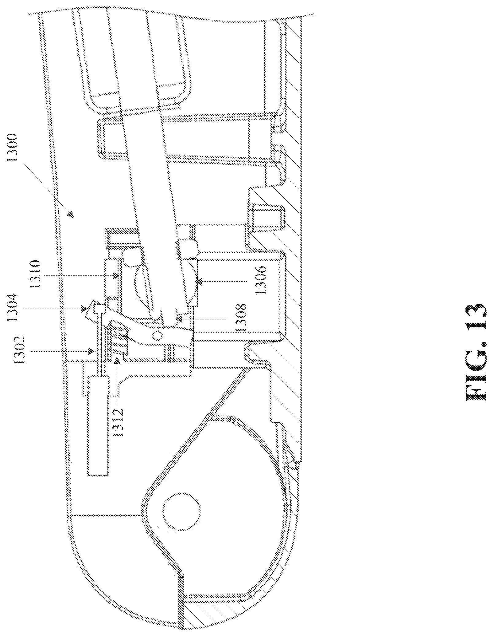 Patent US12098801 Figure 13 – Locking release mechanism for an articulated support arm