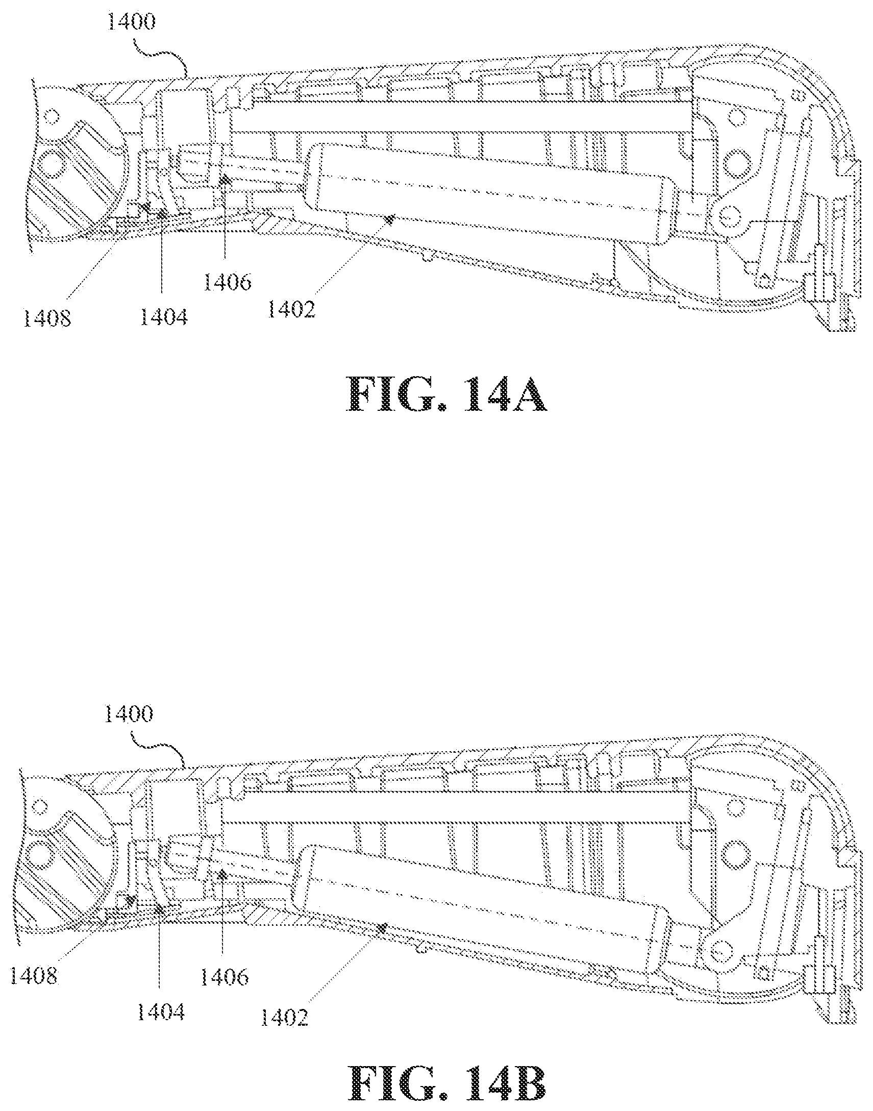 Patent US12098801 Figure 14 – Locking release mechanism for an articulated support arm