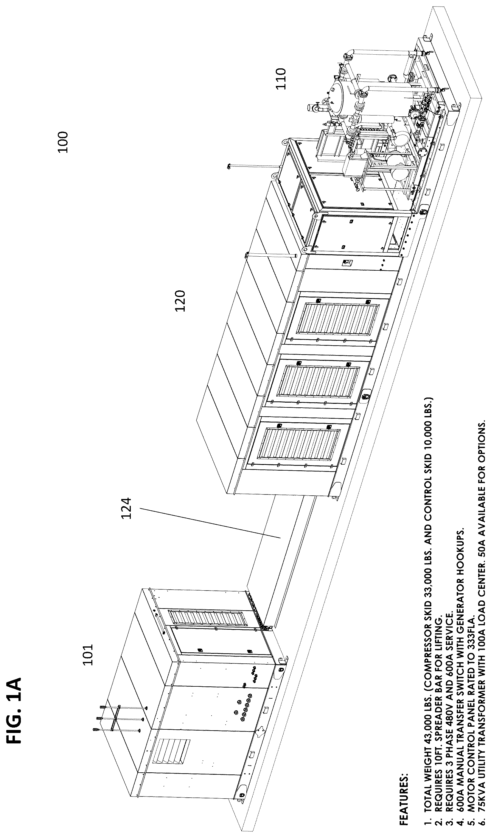 Patent US12098806 Figure 1 – Modular and portable compressed natural gas fueling station