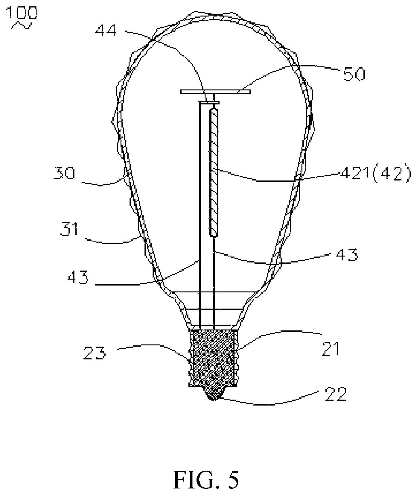 Patent US12098808 Figure 5 – Decorative lamp