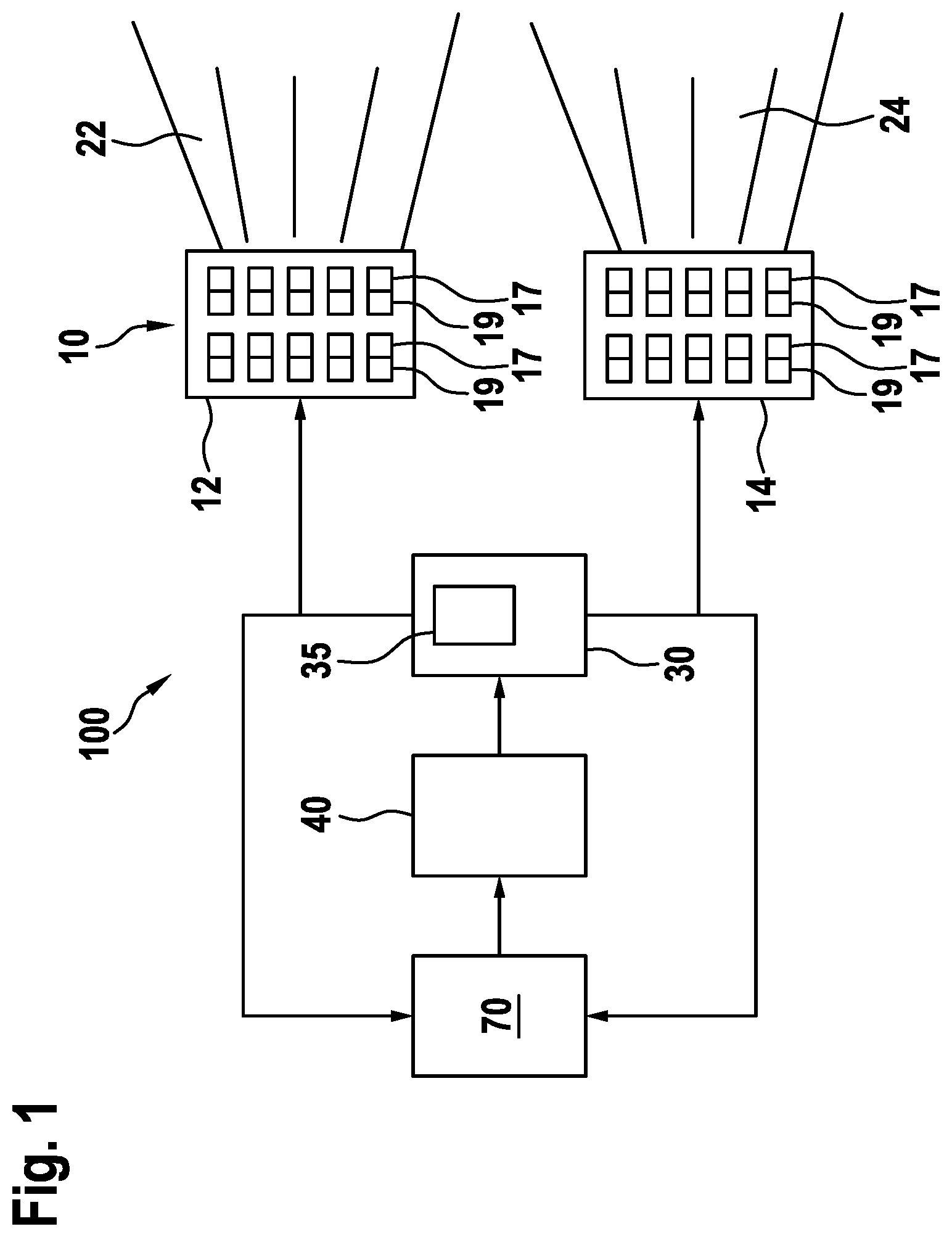 Patent US12098817 Figure 1 – Method, system, and computer program product for storing light distributions of a matrix headlight system