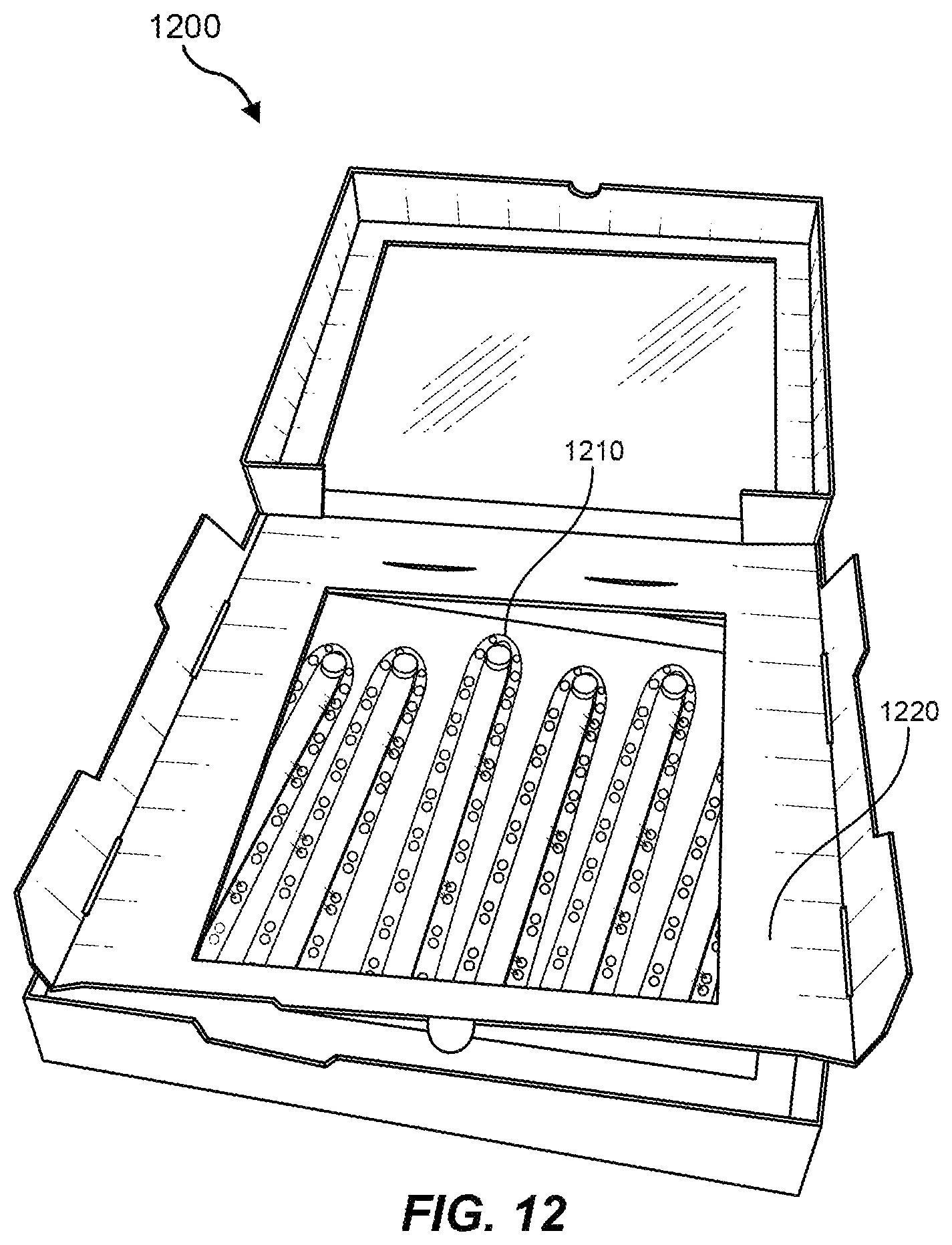 Patent US12098819 Figure 8 – Stage lighting assembly with perforated layer