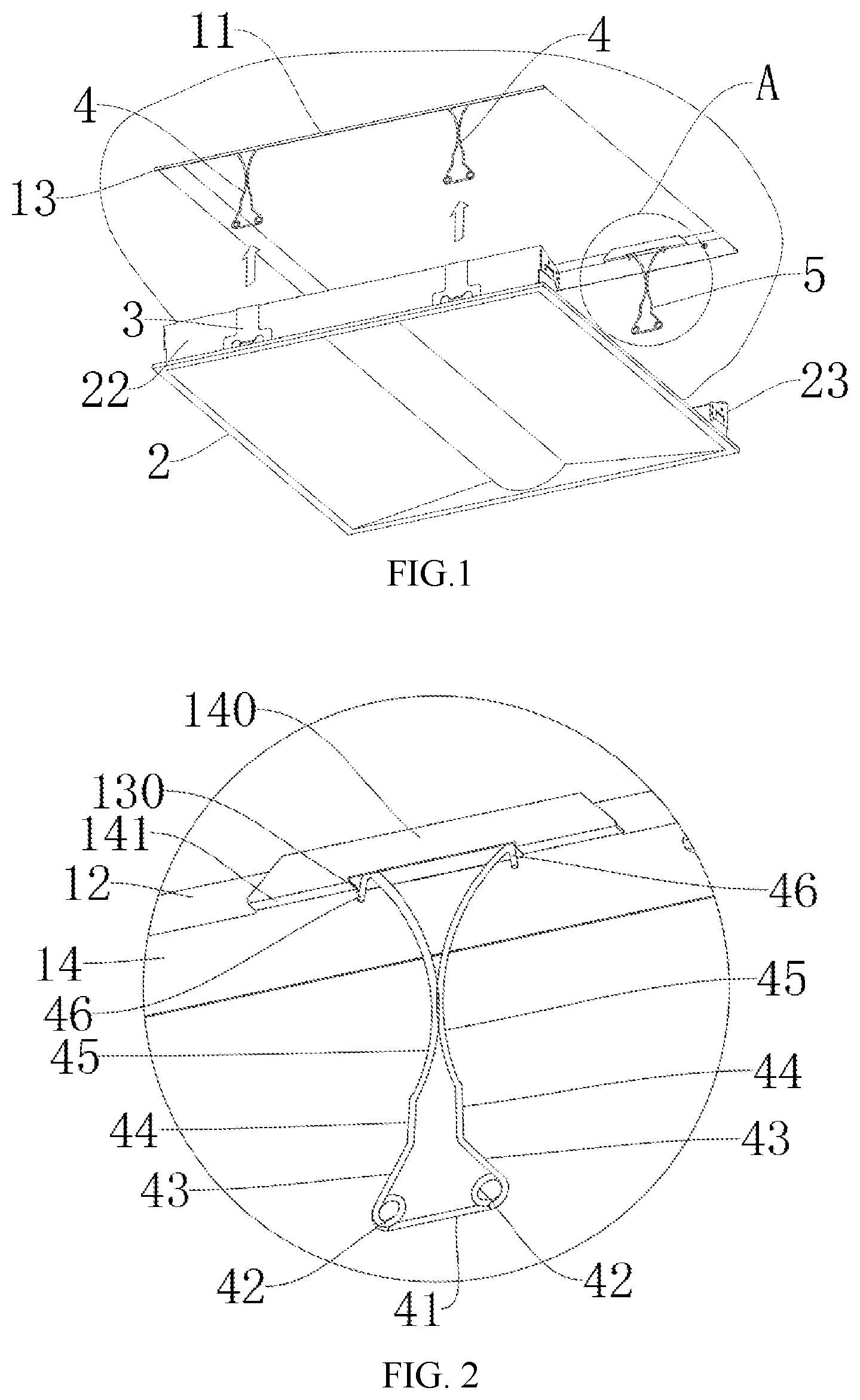 Patent US12098825 Figure 1 – Ceiling-mounted lighting system