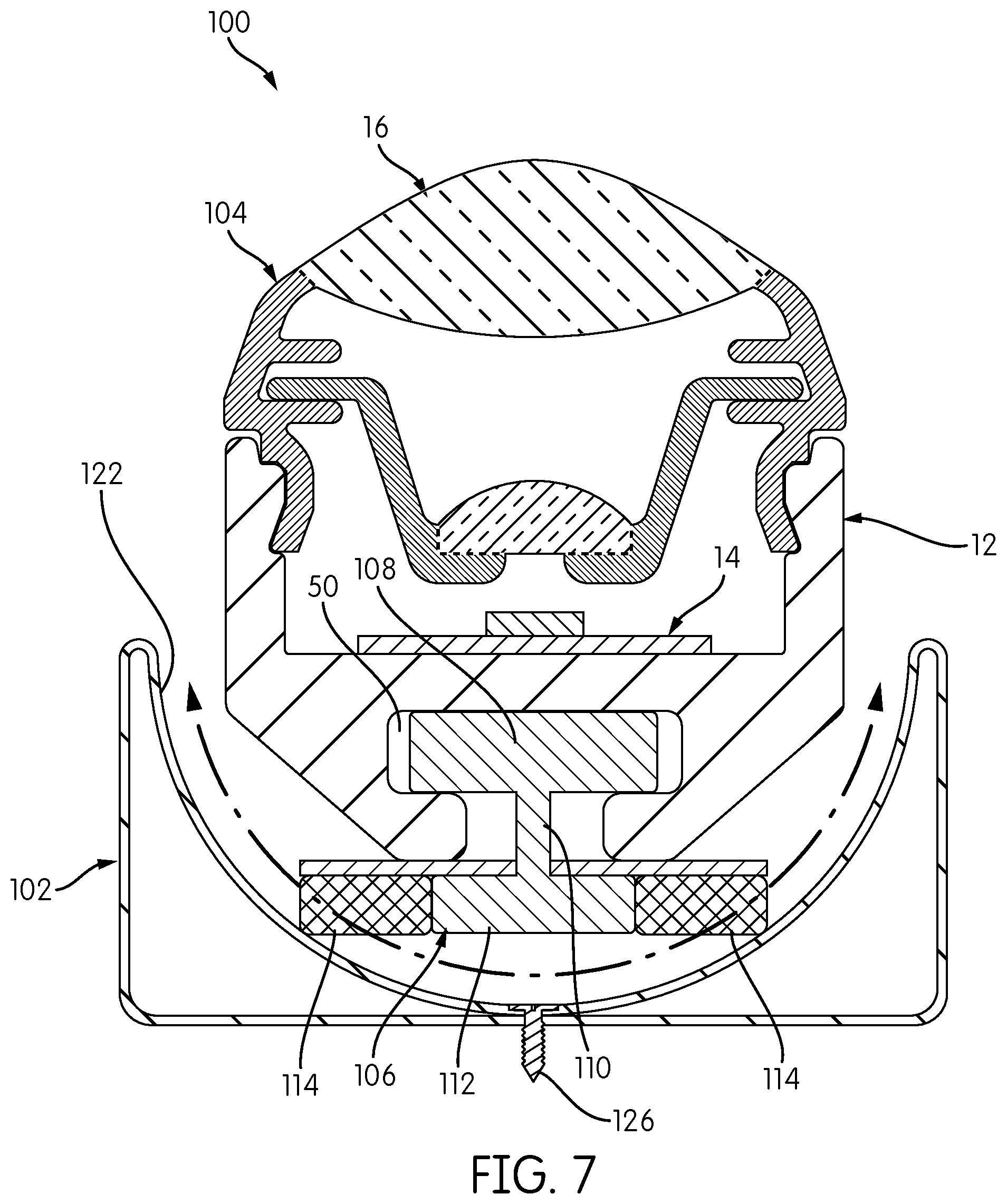 Patent US12098828 Figure 6 – Rotating bracket for linear lighting