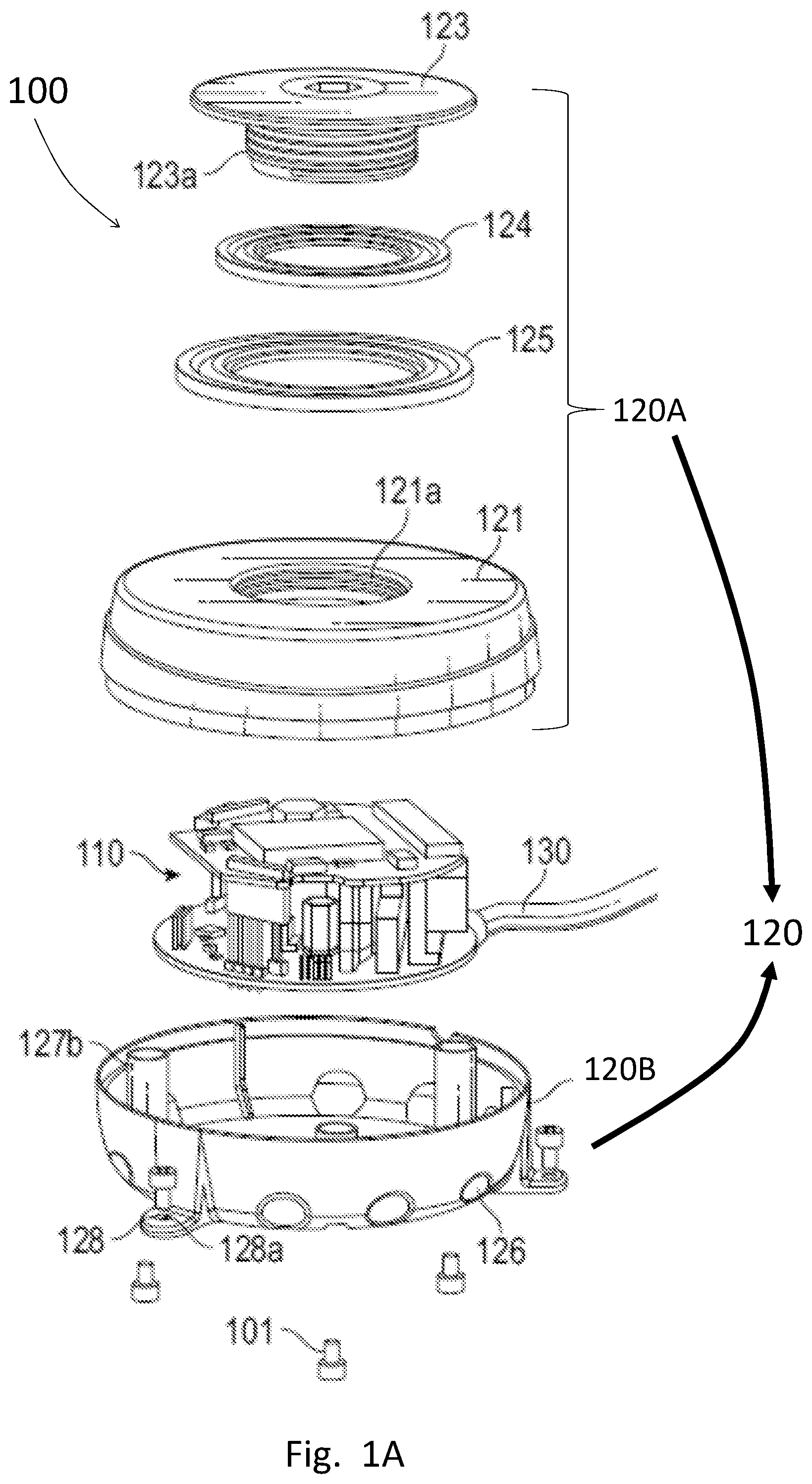 Patent US12098831 Figure 1 – Systems methods and internal control devices for wireless light-fixtures control