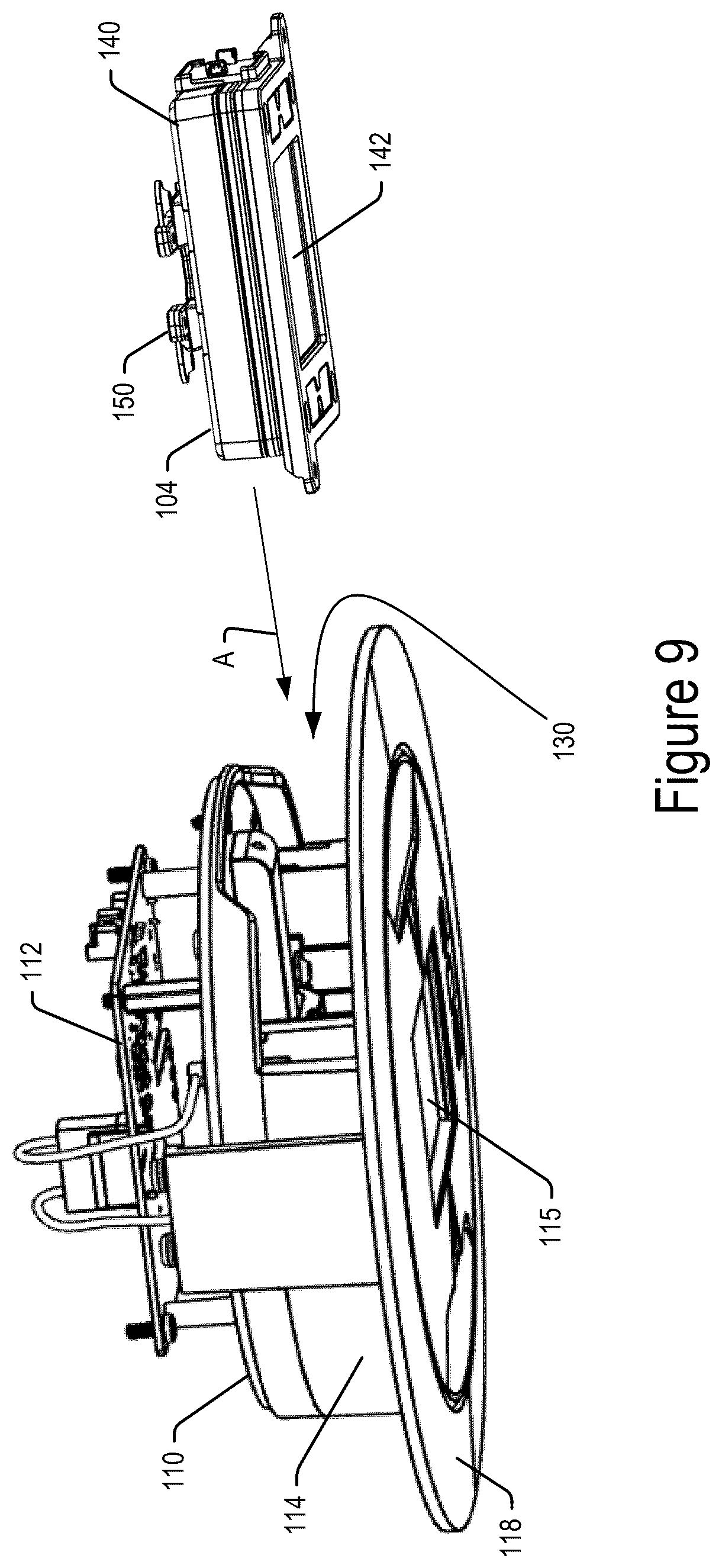 Patent US12098833 Figure 7 – Pogo pin slot for rapid UV light module replacement