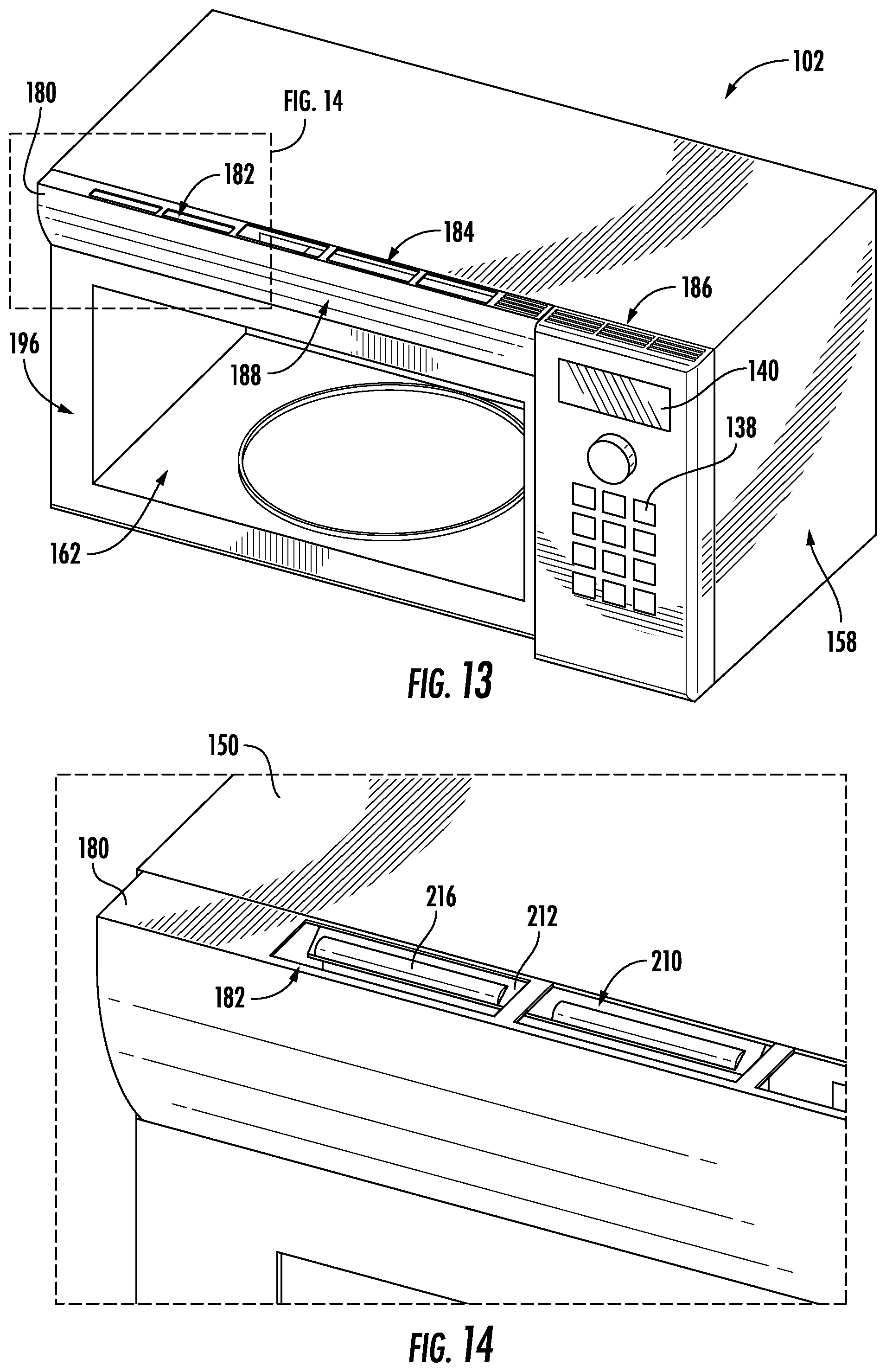 Patent US12098838 Figure 8 – Lighting assembly for over the range microwave oven