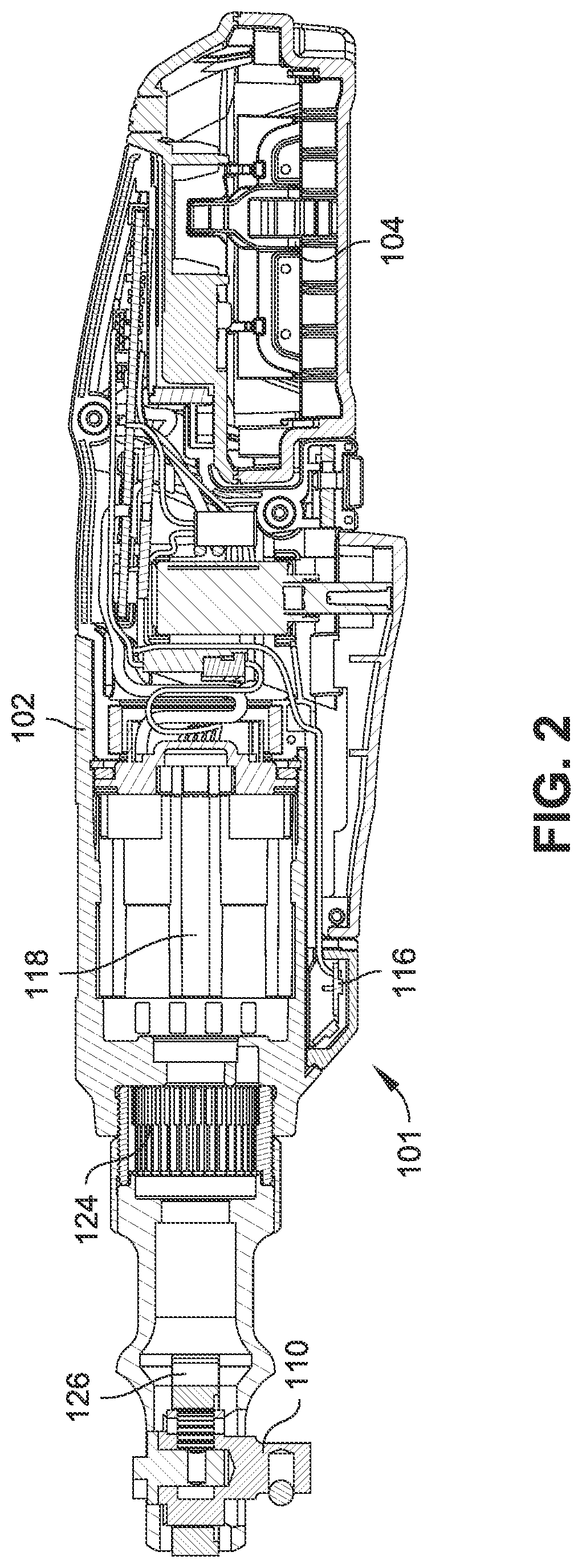 Patent US12098839 Figure 2 – Application-targeted light on powered ratchet or right-angle power tool