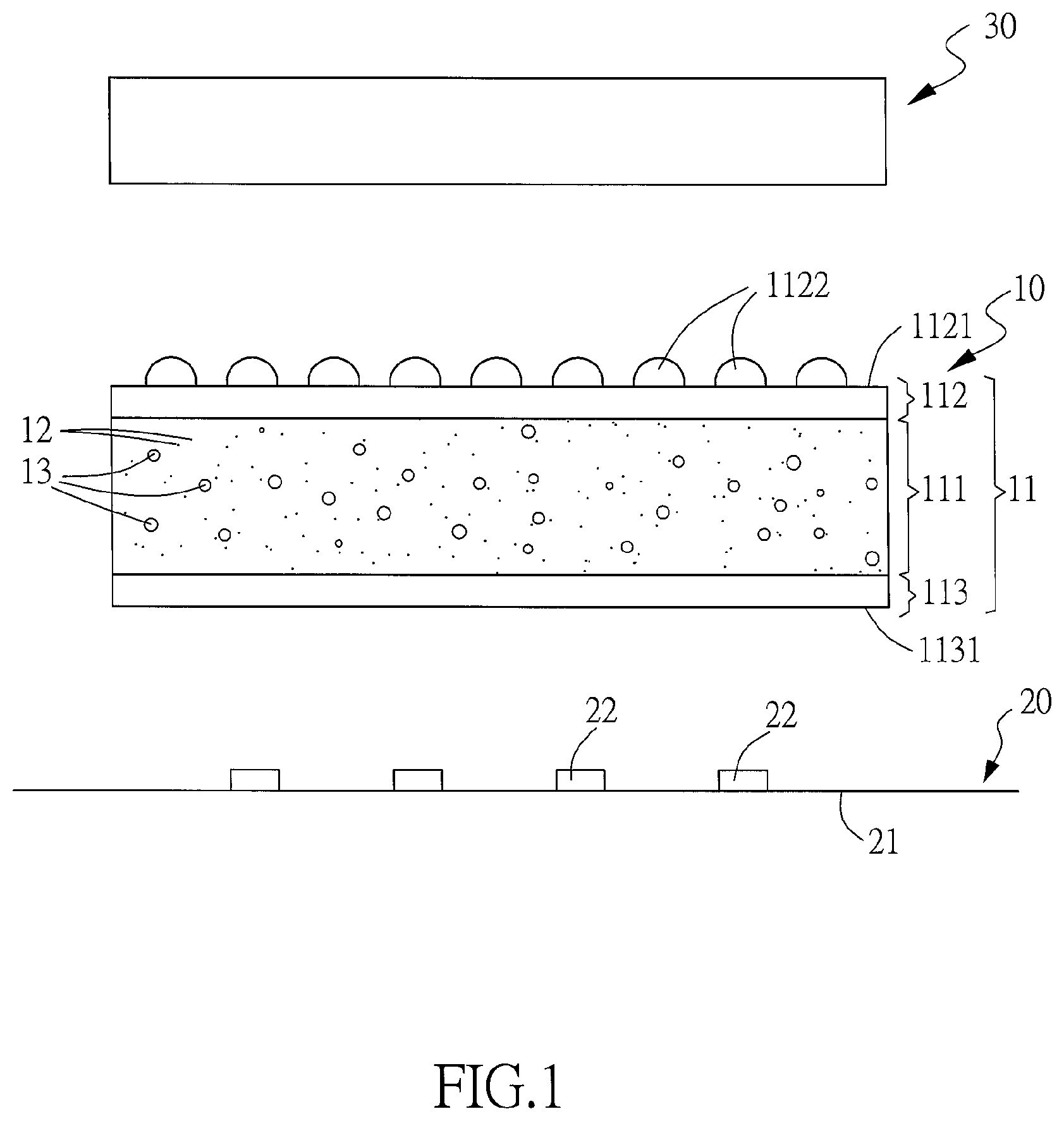 Patent US12098840 — Light diffusion plate and method for manufacturing the same — Figure 1