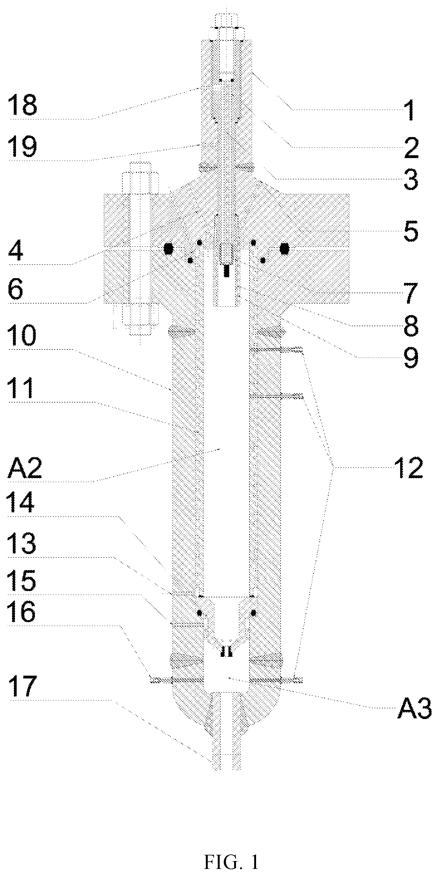 Patent US12098845 Figure 1 – Supercritical hydrothermal combustion device