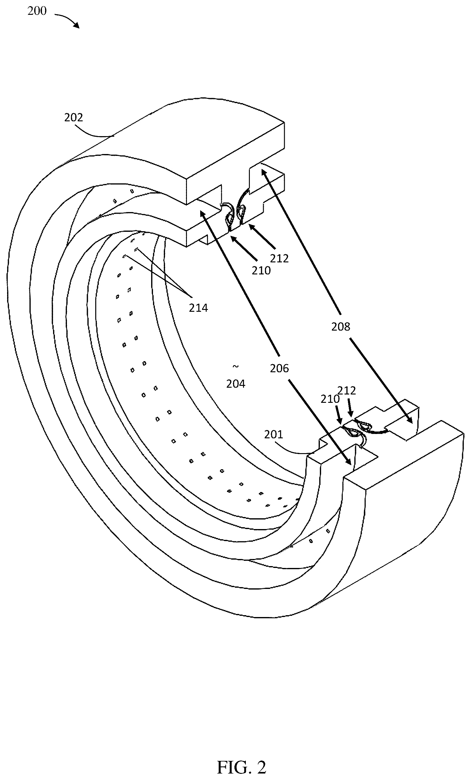 Patent US12098848 Figure 2 – Injection manifold with Tesla valves for rotating detonation engines