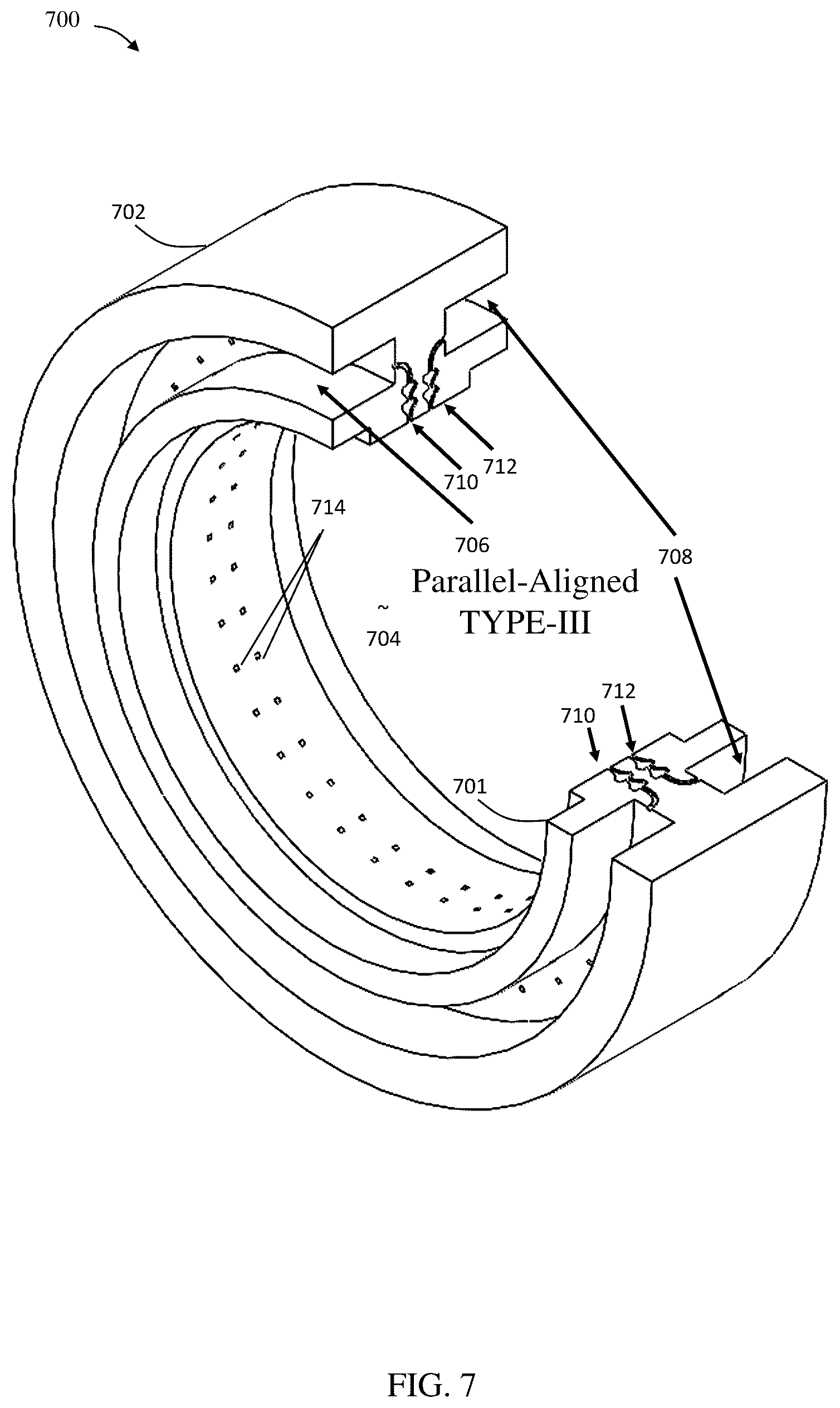 Patent US12098848 Figure 8 – Injection manifold with Tesla valves for rotating detonation engines