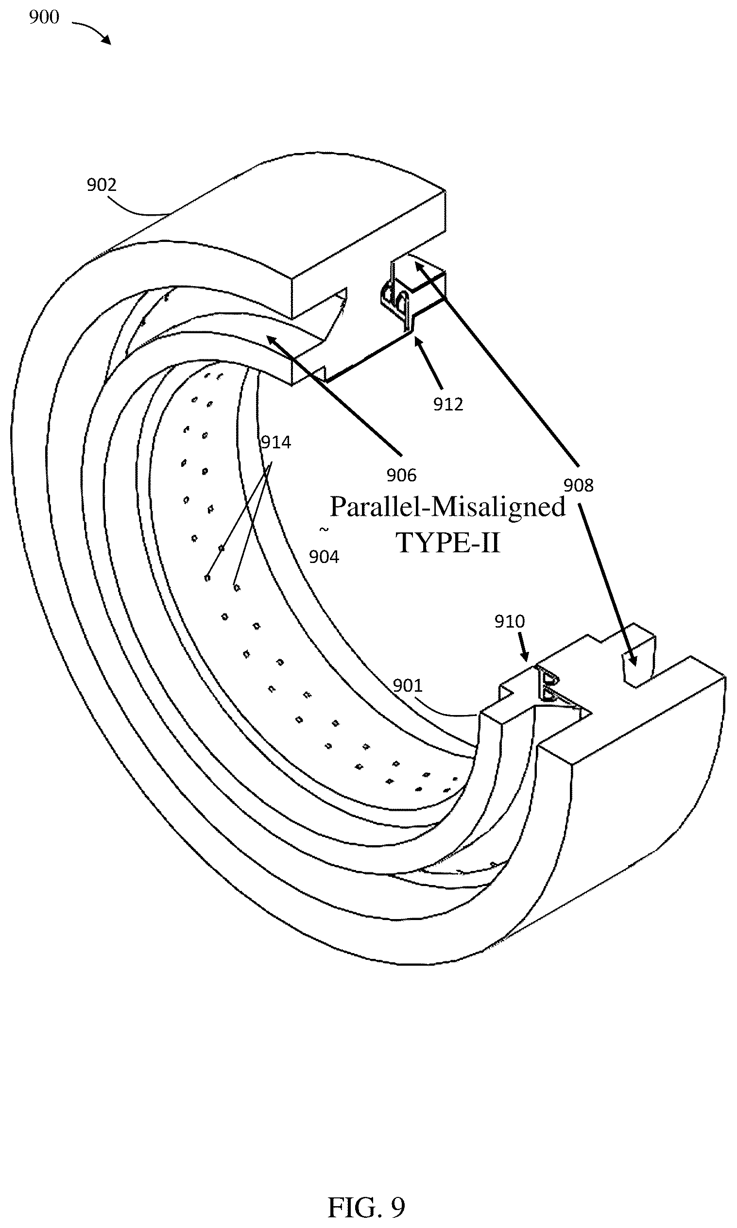 Patent US12098848 Figure 10 – Injection manifold with Tesla valves for rotating detonation engines