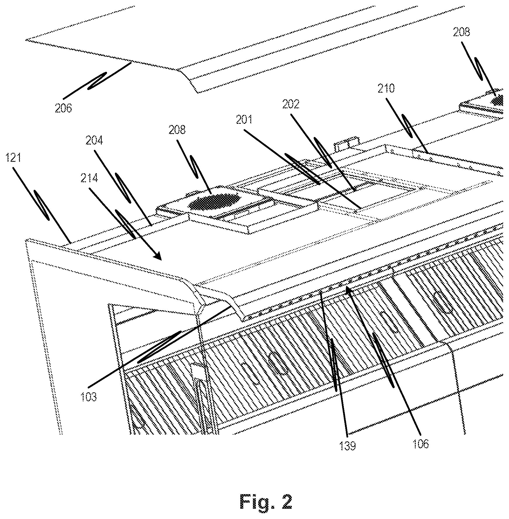 Patent US12098850 Figure 2 – Slide-type range hood