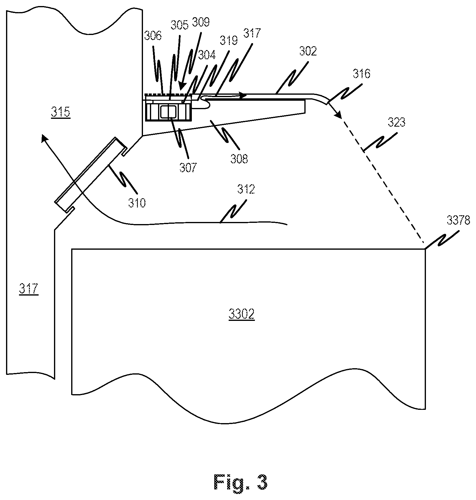 Patent US12098850 Figure 3 – Slide-type range hood