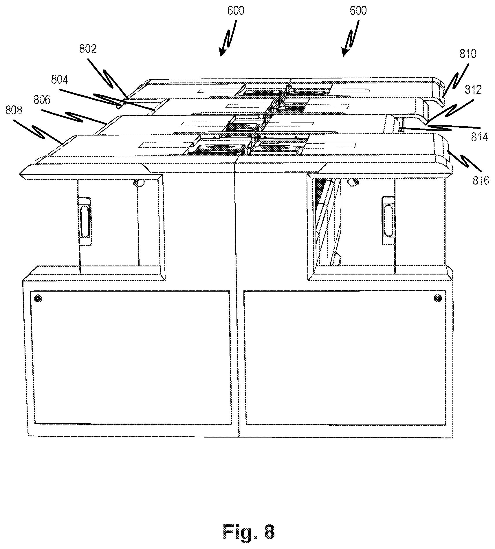Patent US12098850 Figure 8 – Slide-type range hood