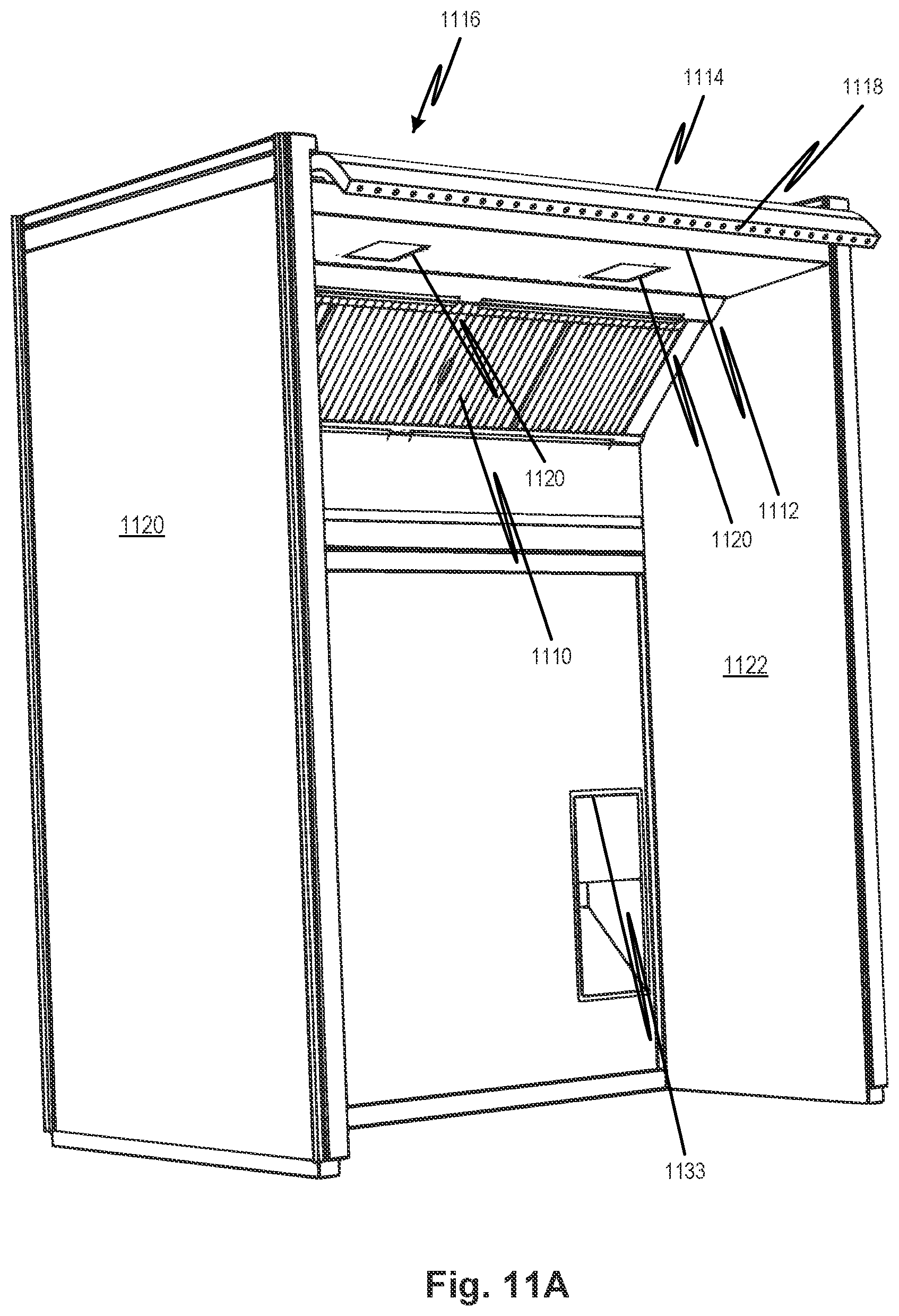 Patent US12098850 Figure 11 – Slide-type range hood
