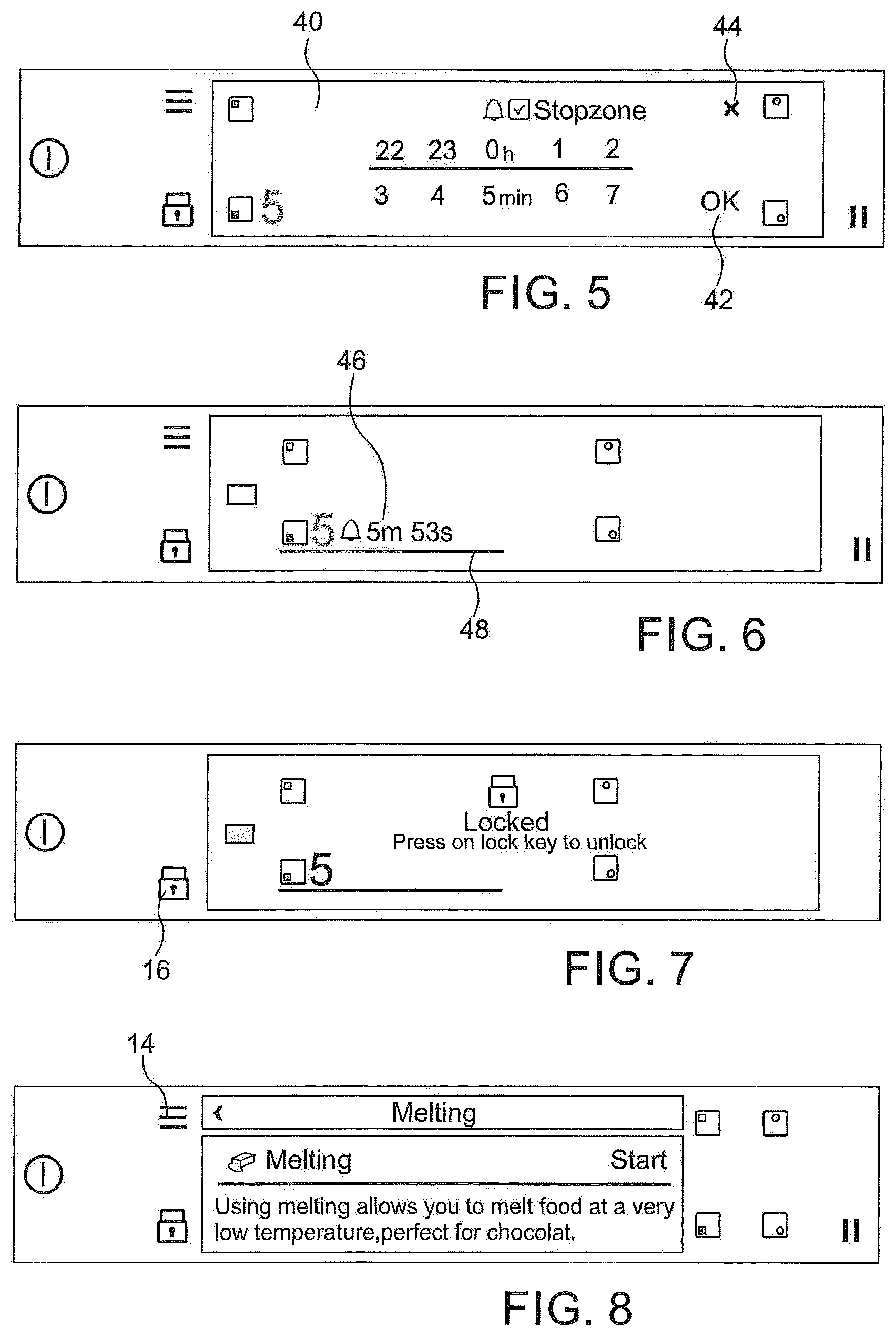 Patent US12098852 Figure 2 – User interface for a hob