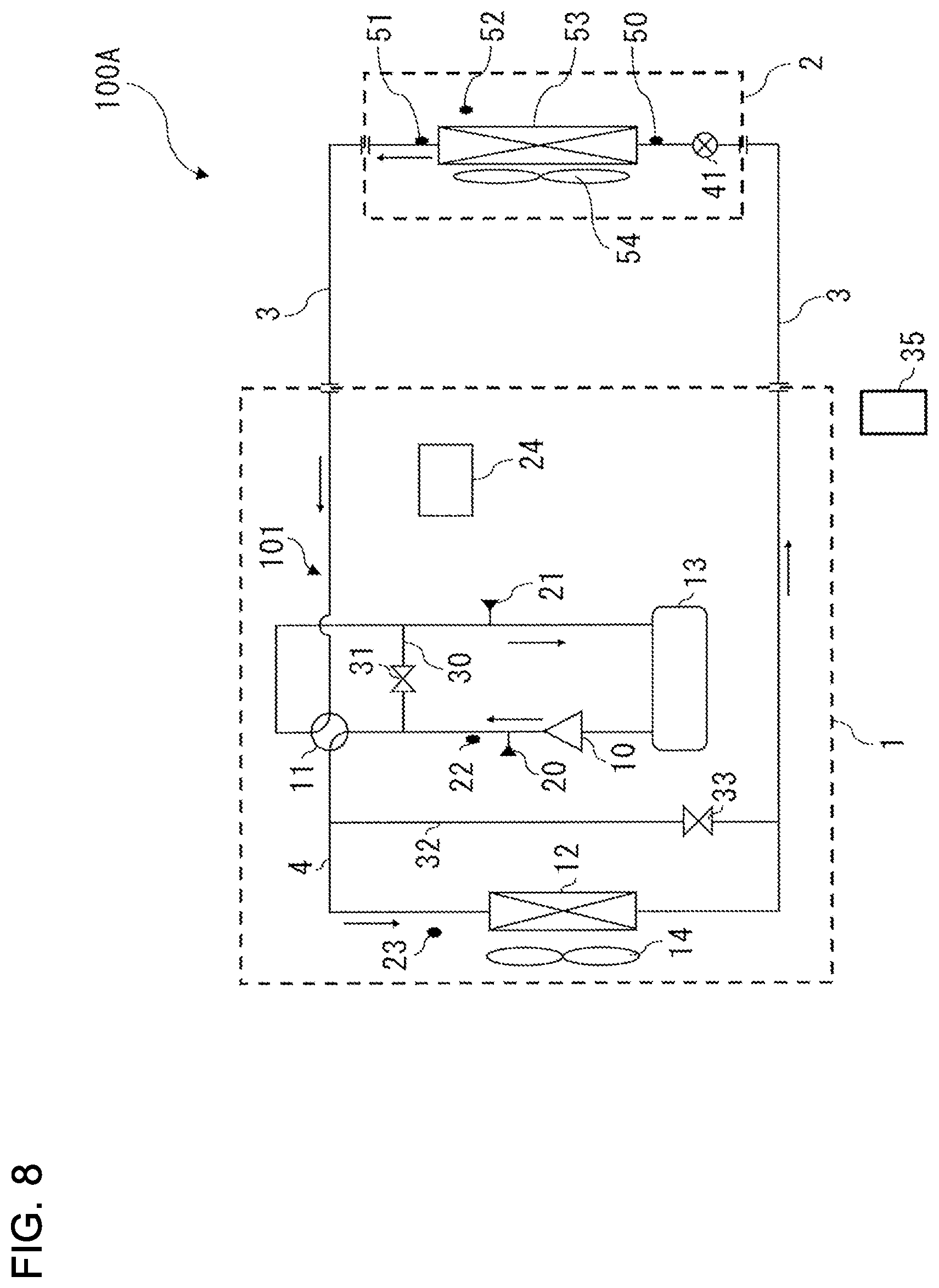 Patent US12098855 Figure 8 – Air-conditioning apparatus