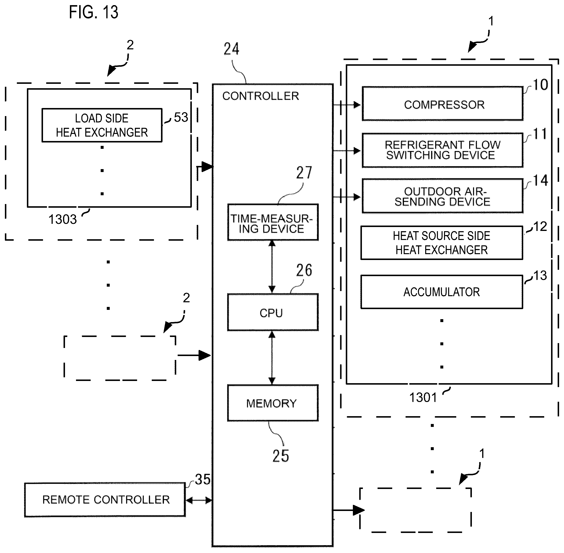 Patent US12098855 Figure 13 – Air-conditioning apparatus