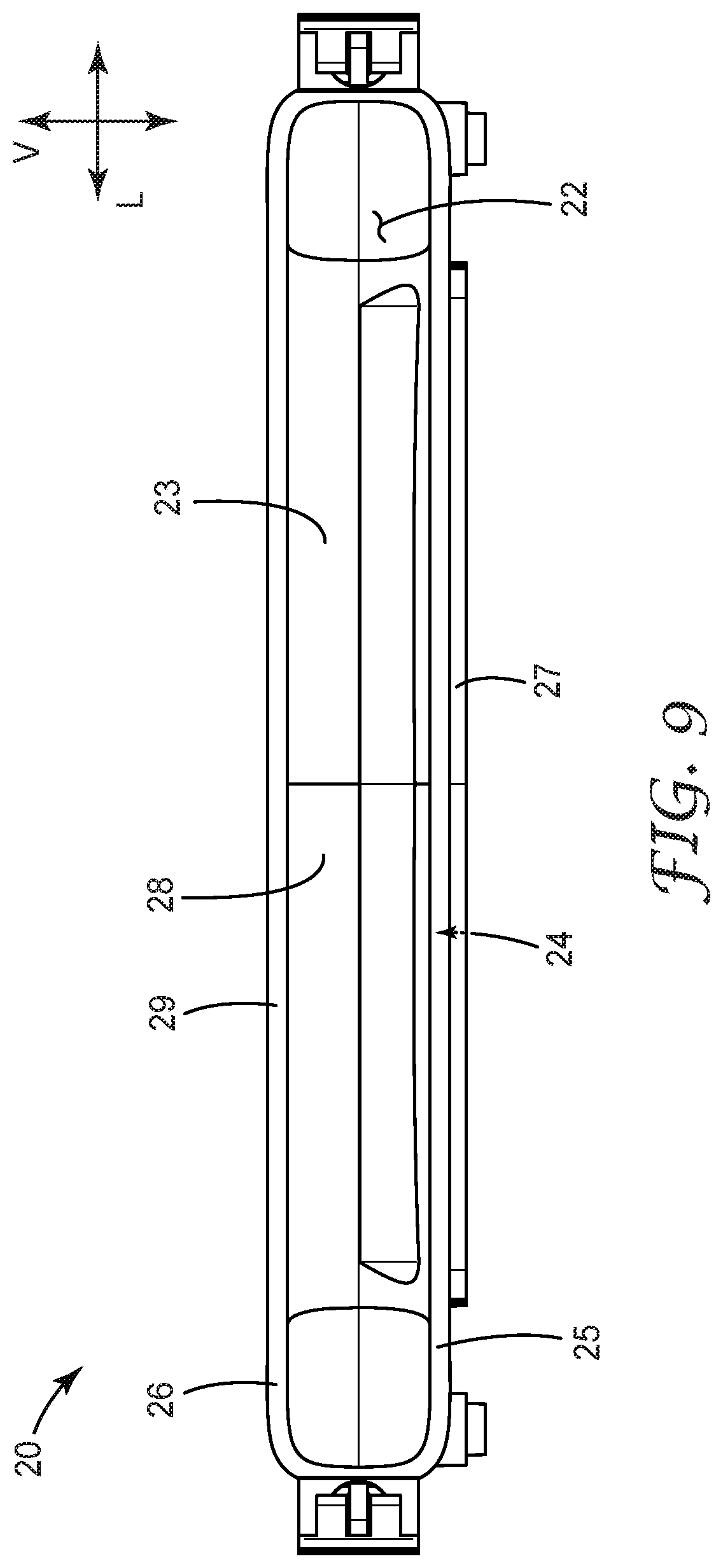 Patent US12098856 Figure 8 – Powered room air purifier with air-quality visual indicator