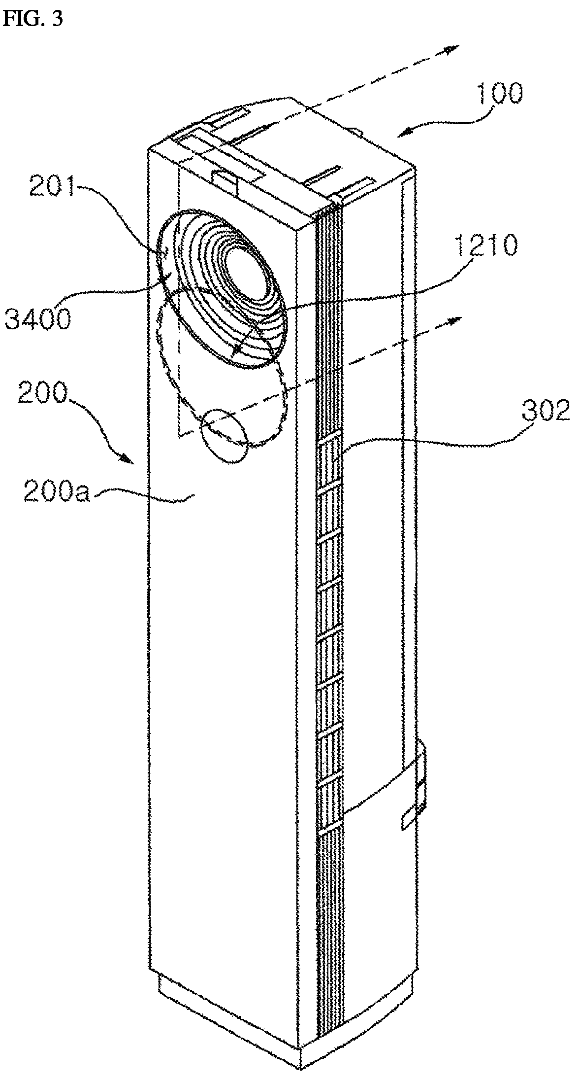 Patent US12098862 Figure 3 – Indoor unit of an air conditioner
