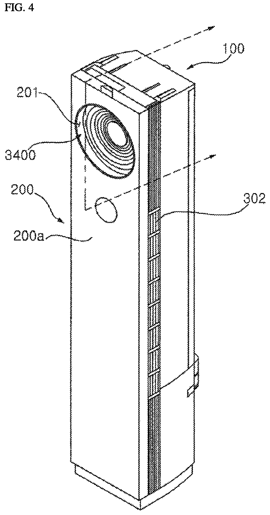 Patent US12098862 Figure 4 – Indoor unit of an air conditioner