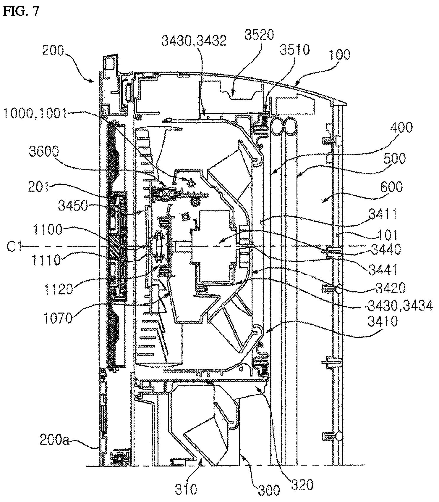 Patent US12098862 Figure 7 – Indoor unit of an air conditioner