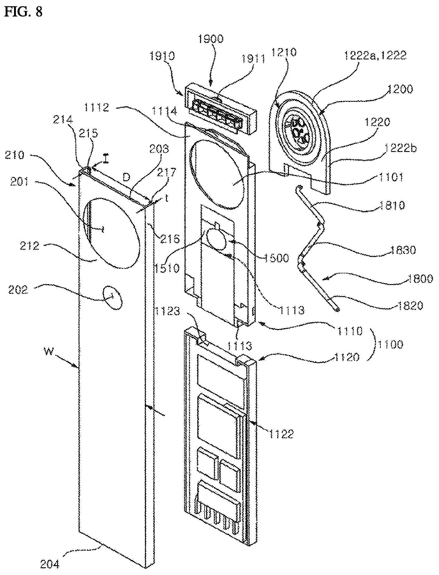 Patent US12098862 Figure 8 – Indoor unit of an air conditioner