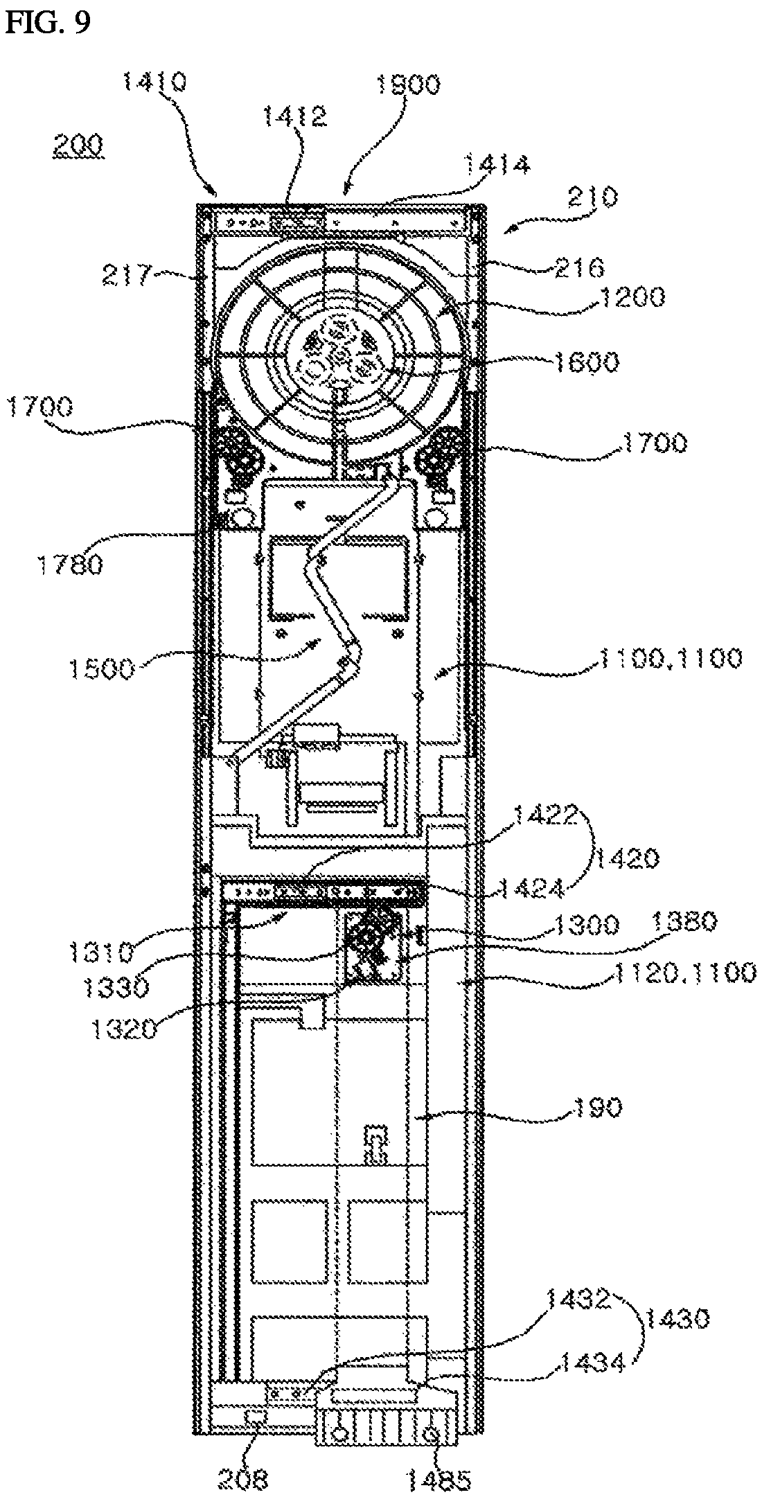 Patent US12098862 Figure 9 – Indoor unit of an air conditioner