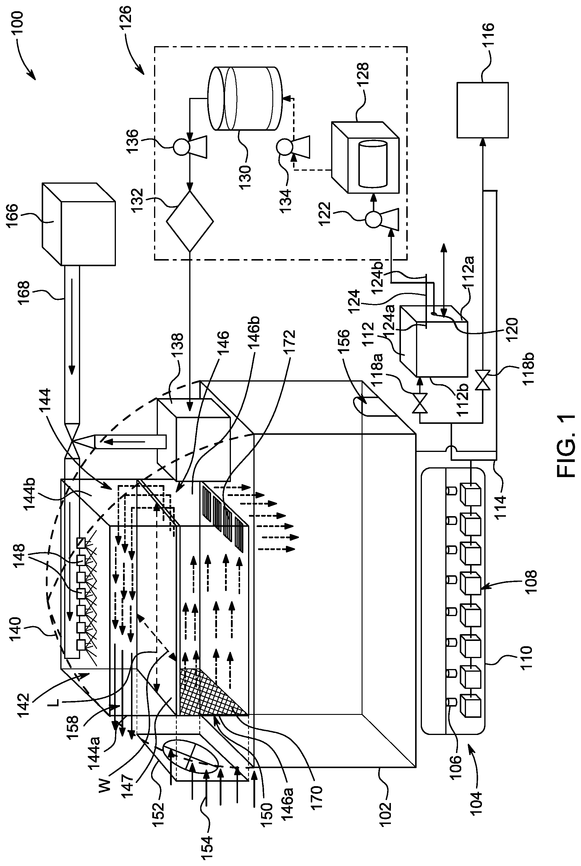 Patent US12098864 — Spray nozzle evaporative cooling ablution bay — Figure 1