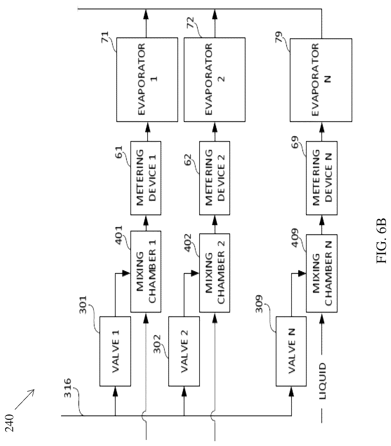 Patent US12098869 Figure 7 – Cooling system with controlled biphase mixing of refrigerant