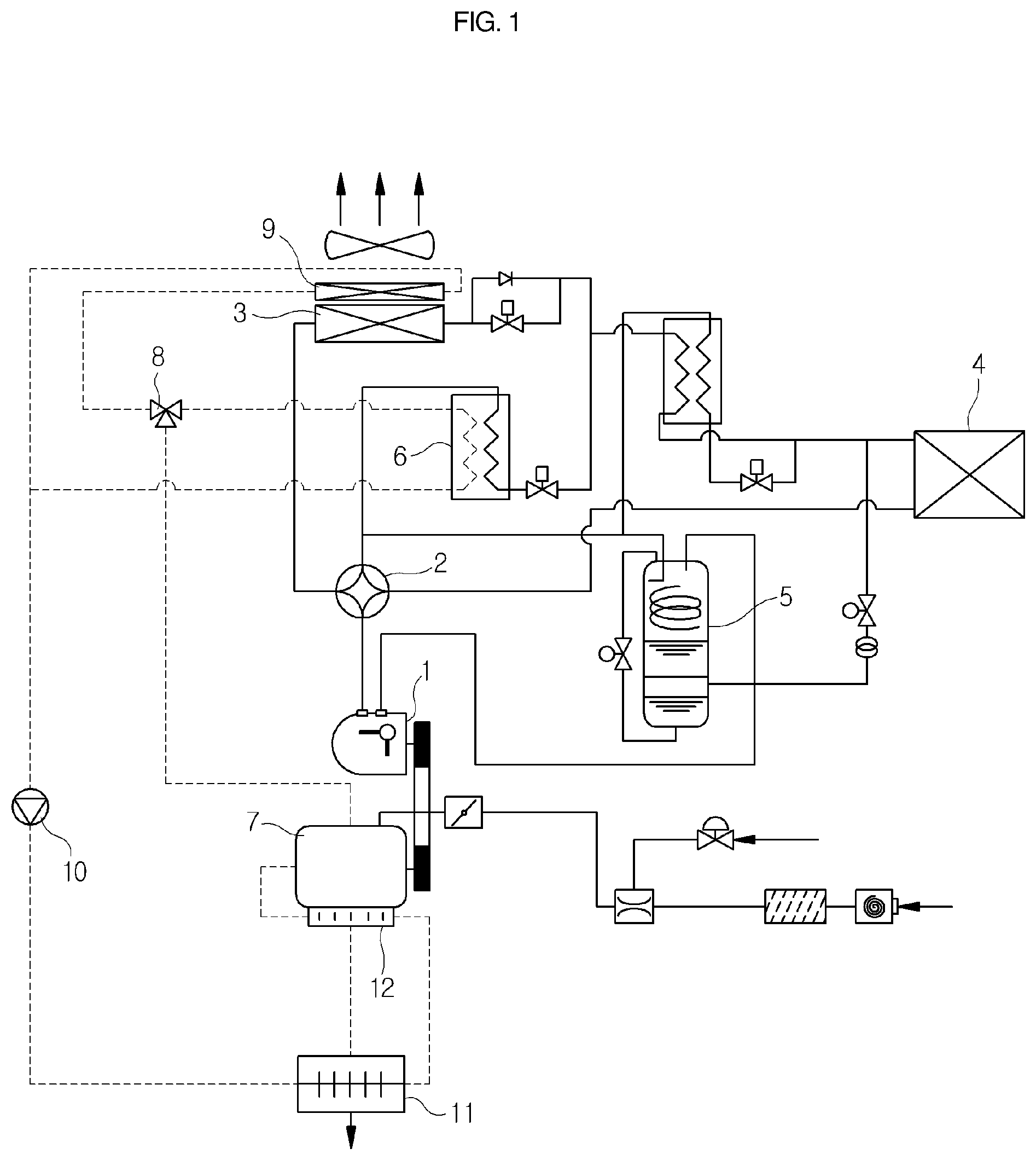 Patent US12098870 Figure 1 – Gas heat-pump system and method of controlling same
