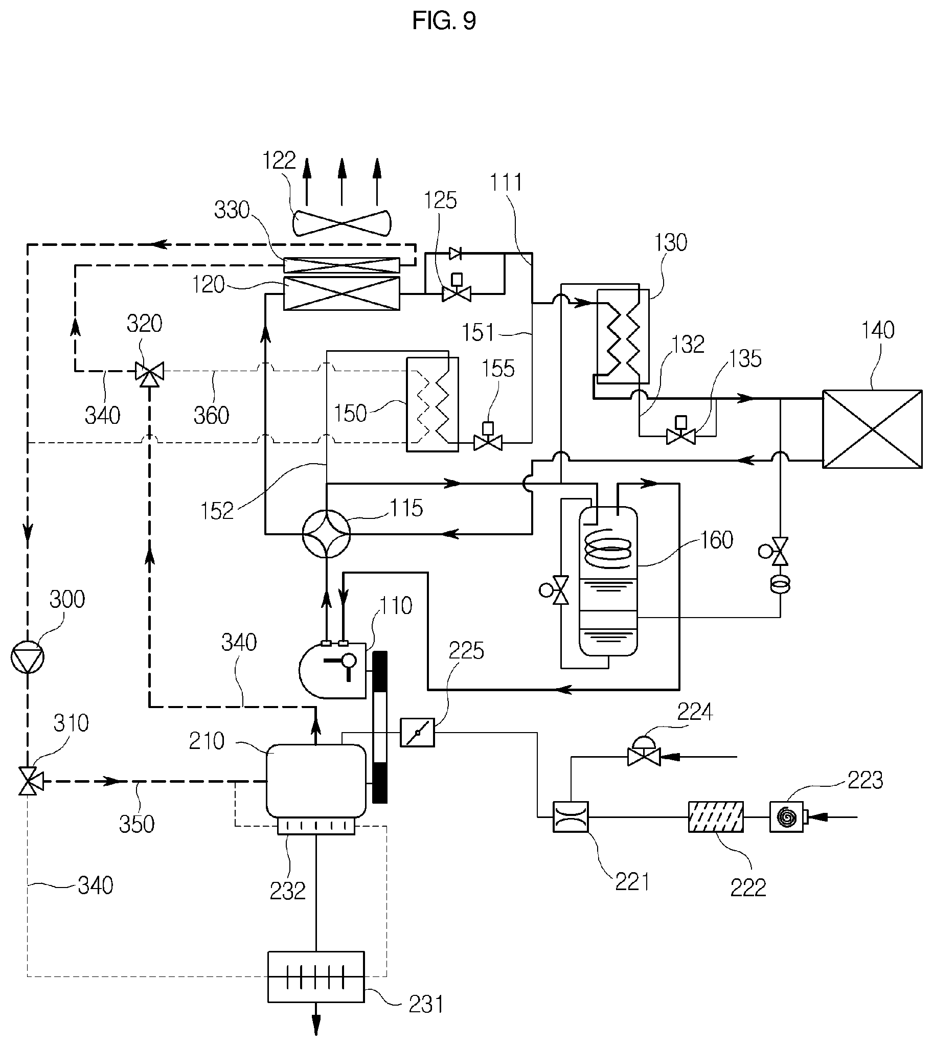 Patent US12098870 Figure 9 – Gas heat-pump system and method of controlling same