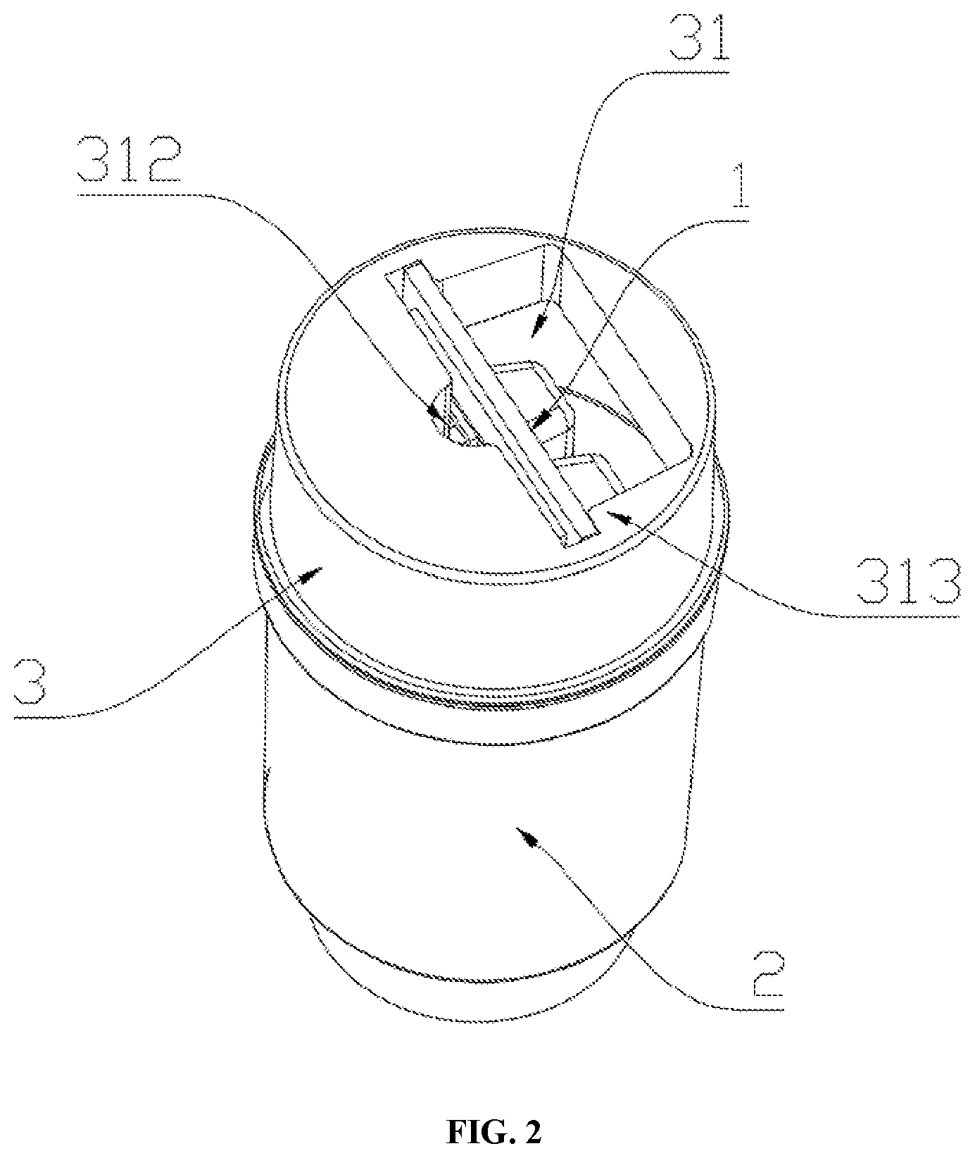 Patent US12098874 Figure 2 – Ice cube removal tool