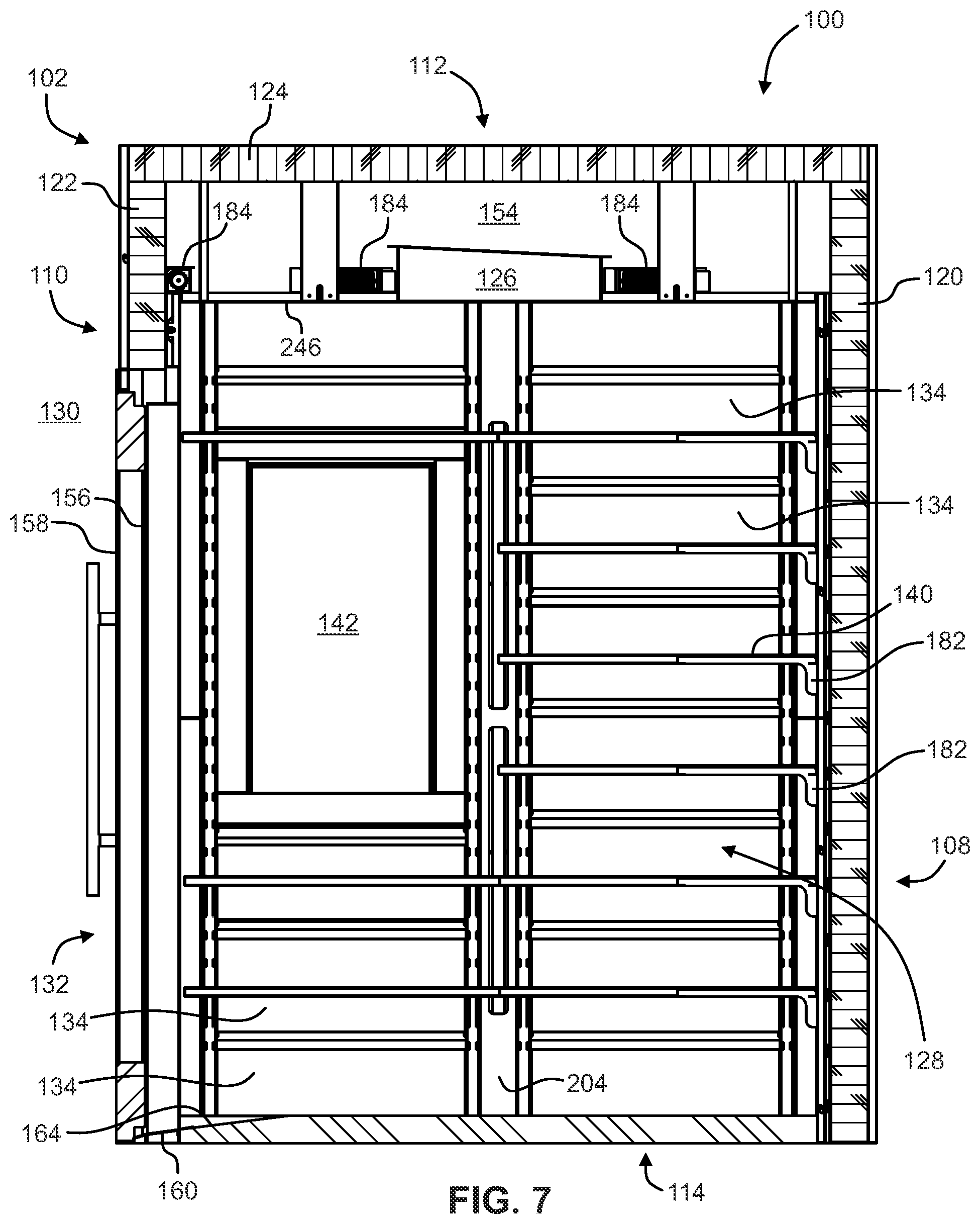 Patent US12098877 Figure 6 – Walk-in refrigeration system