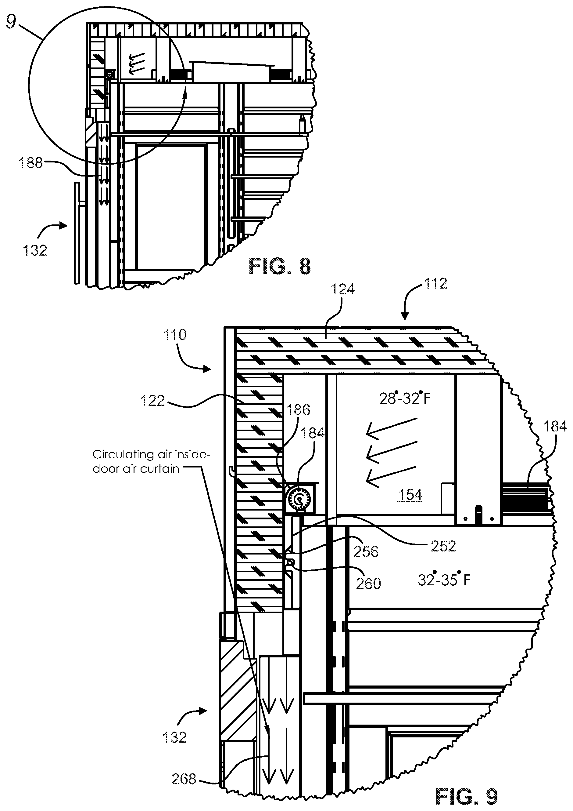 Patent US12098877 Figure 7 – Walk-in refrigeration system