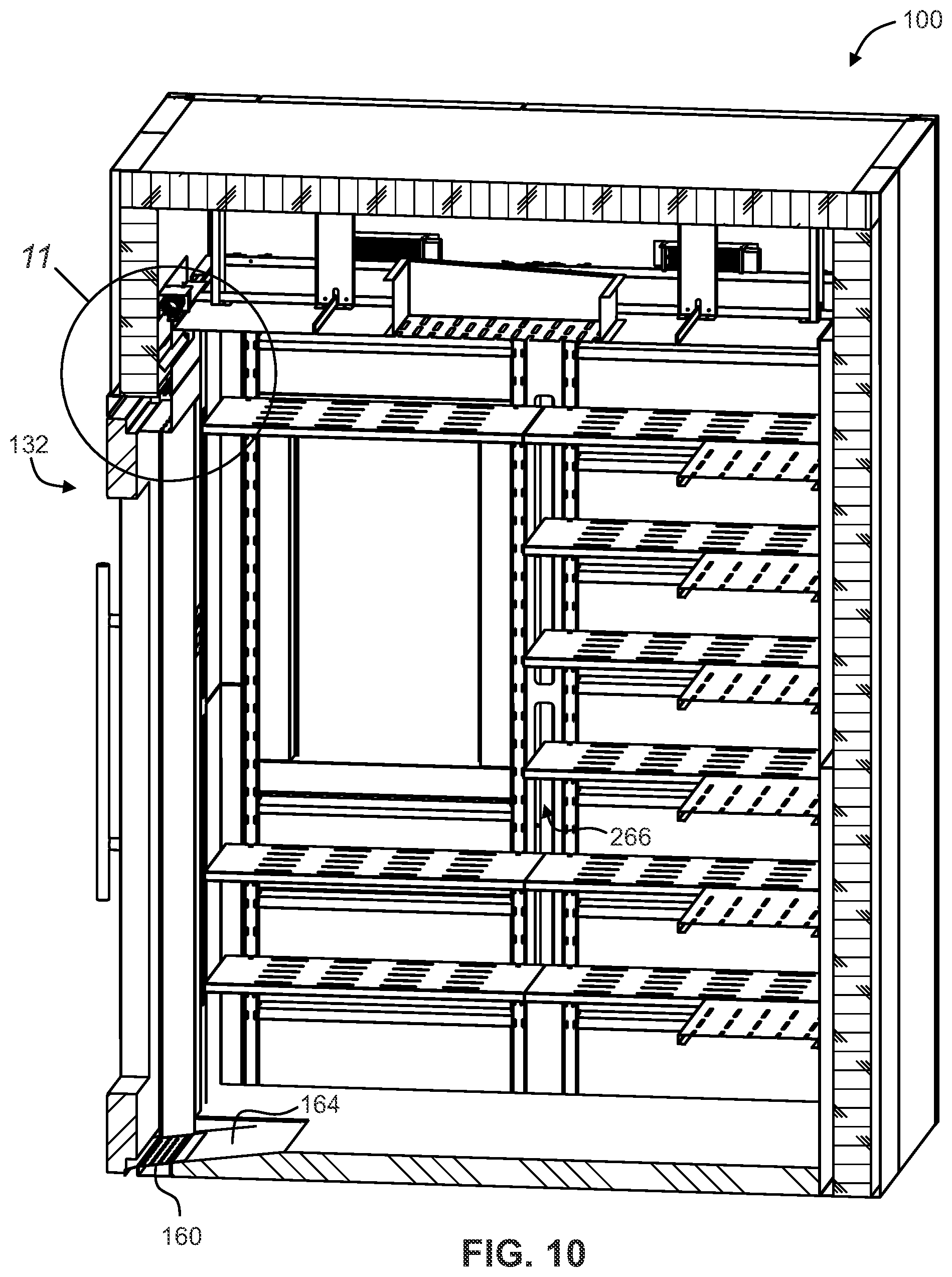 Patent US12098877 Figure 8 – Walk-in refrigeration system