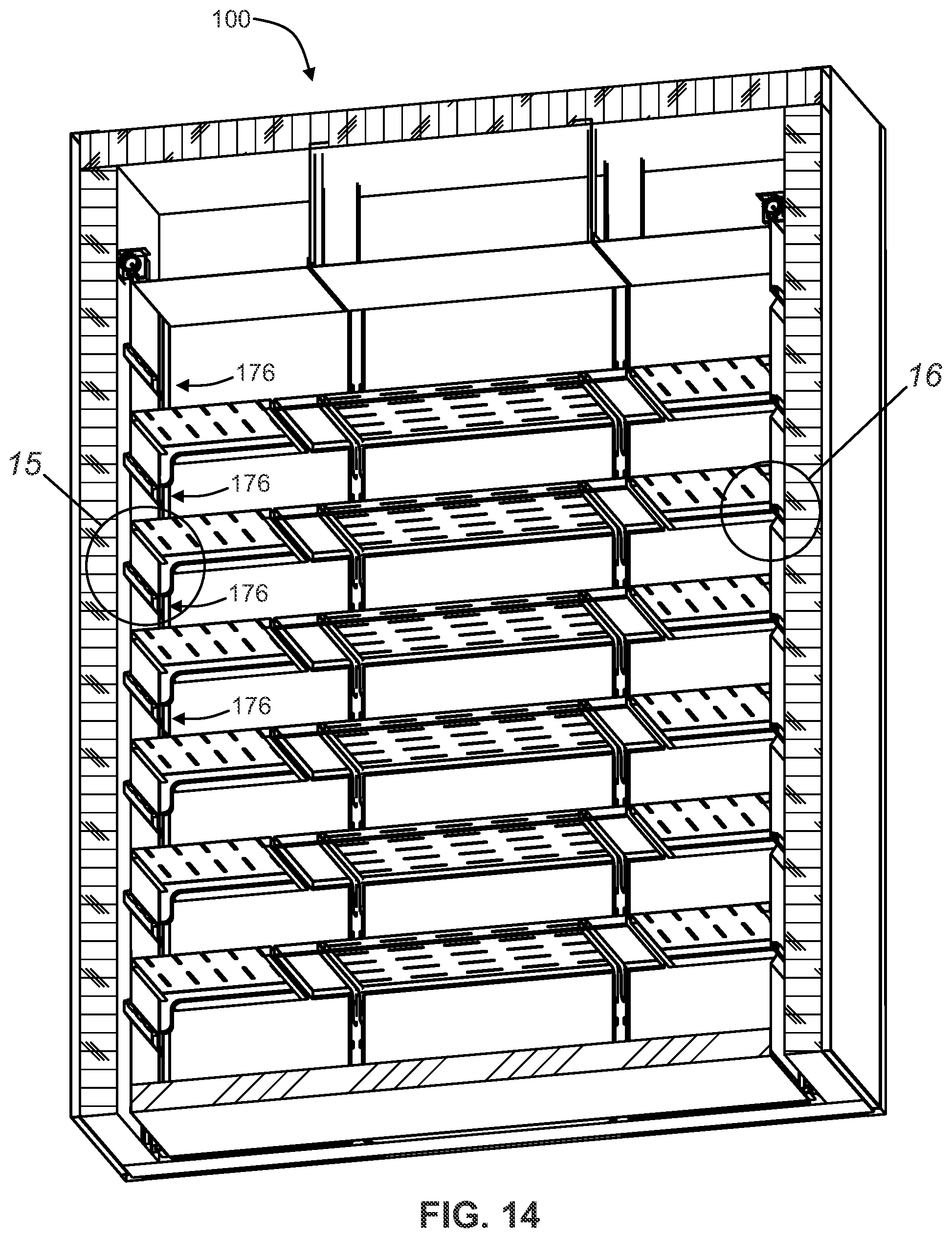 Patent US12098877 Figure 12 – Walk-in refrigeration system